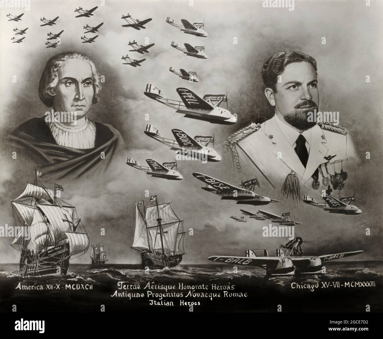 Italian heroes, side by side comparison between Italo Balbo, an fascist ...