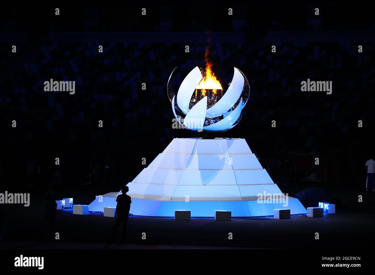 What happens to the olympic flame during the closing ceremonies