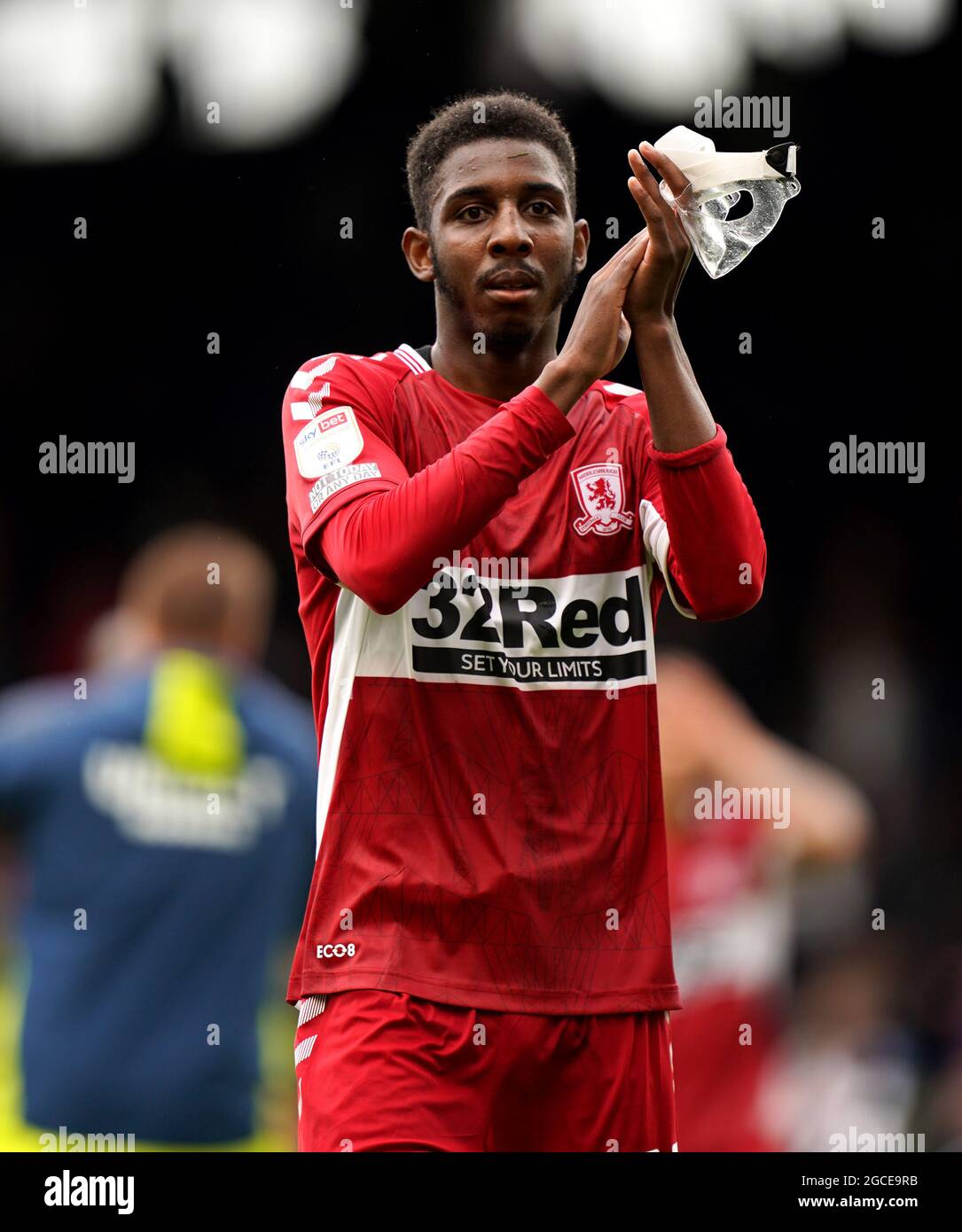 Middlesbrough's Isaiah Jones after the Sky Bet Championship match at Craven Cottage, London. Picture date: Sunday August 8, 2021. Stock Photo