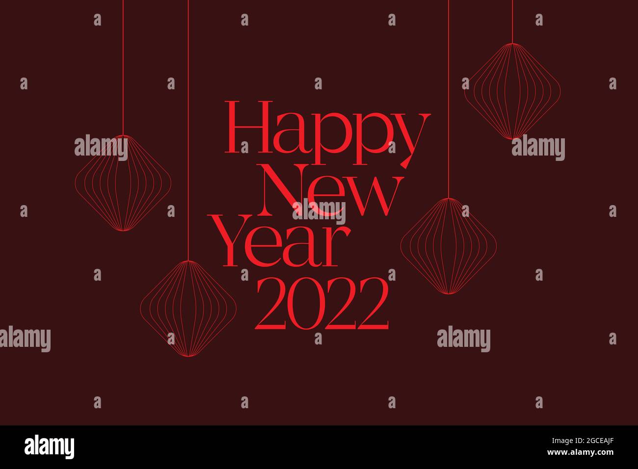 2022 Crayola Serpentine Design Christmas Vibrant, Modern, Cool Graphic Design Of Saying "Happy New Year 2022" With  Geometric Shapes In Christmas / New Year Ornaments Abstraction. Simple,  Mini Stock Photo - Alamy
