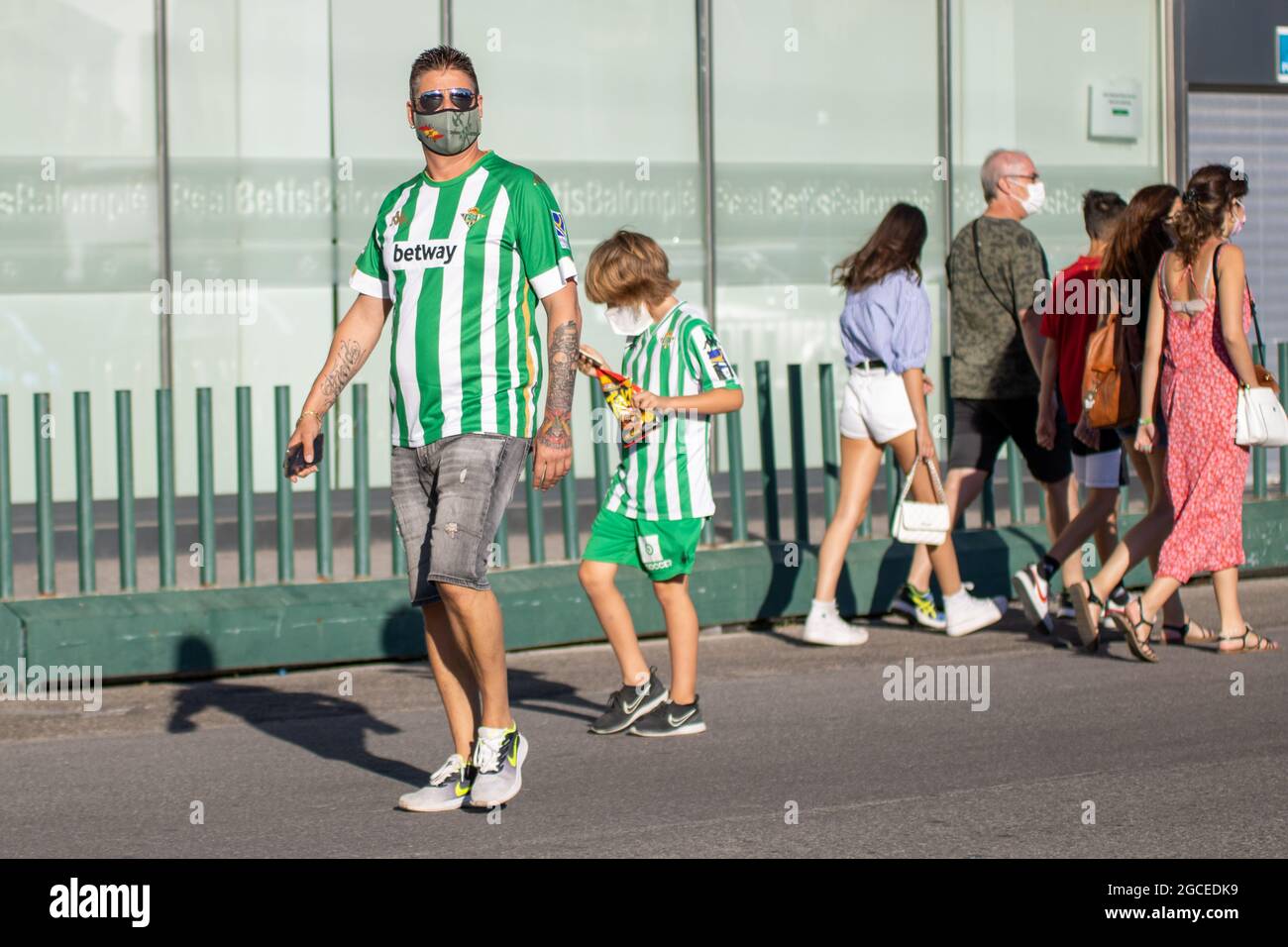 SEVILLE, Spain. 07th Aug, 2021. Spectators of Real Betis Balompi before the friendly match between Real Betis Balompi and AS Roma. /Sipa USA Credit: Sipa USA/Alamy Live News Stock Photo