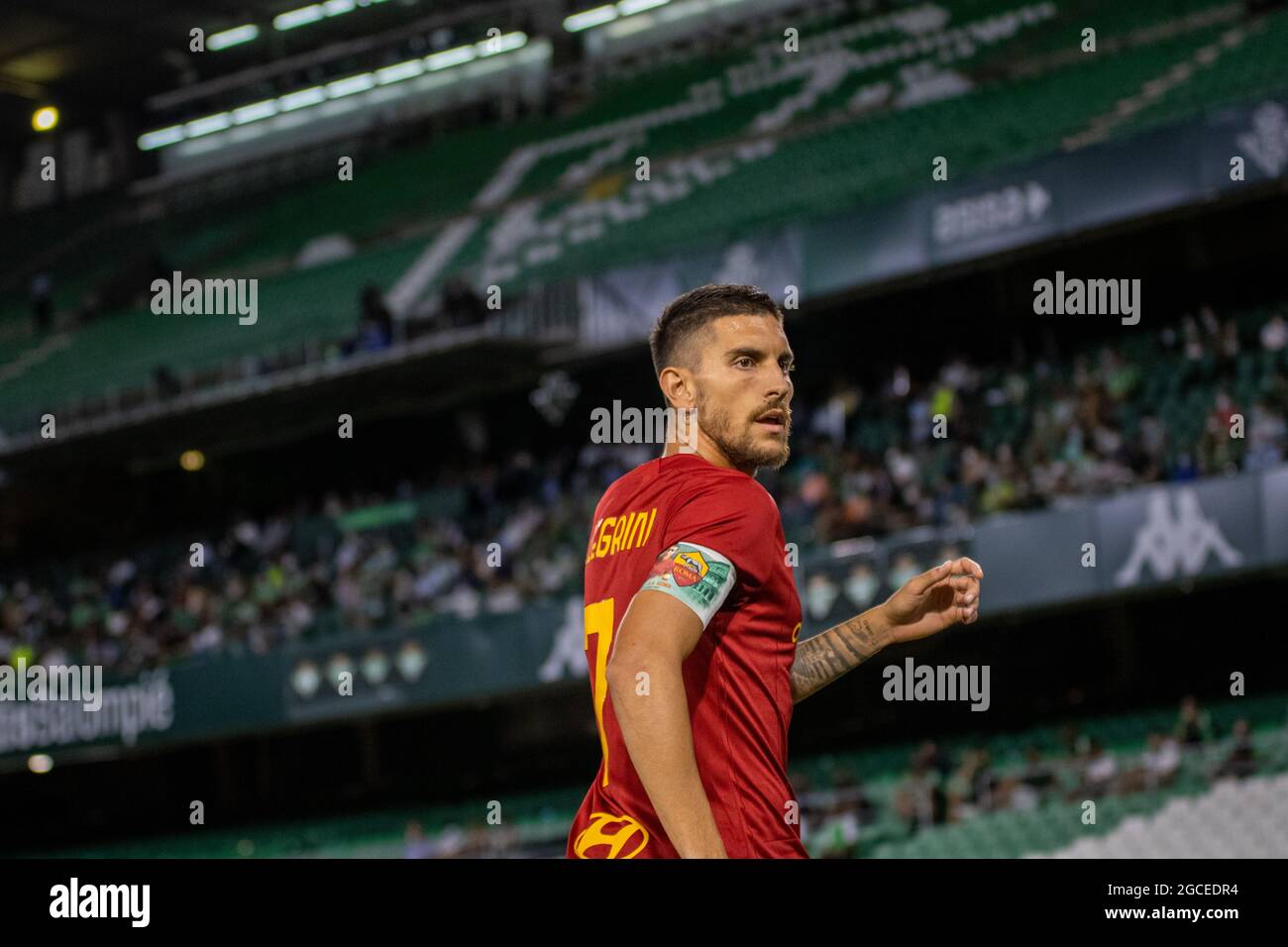 SEVILLE, SPAIN - 07 AUGUST 2021: Lorenzo Pellegrini of AS Roma during the friendly match between Real Betis Balompi and AS Roma. Credits: Mario D’az Rasero / Medialys Images/Sipa USA Stock Photo