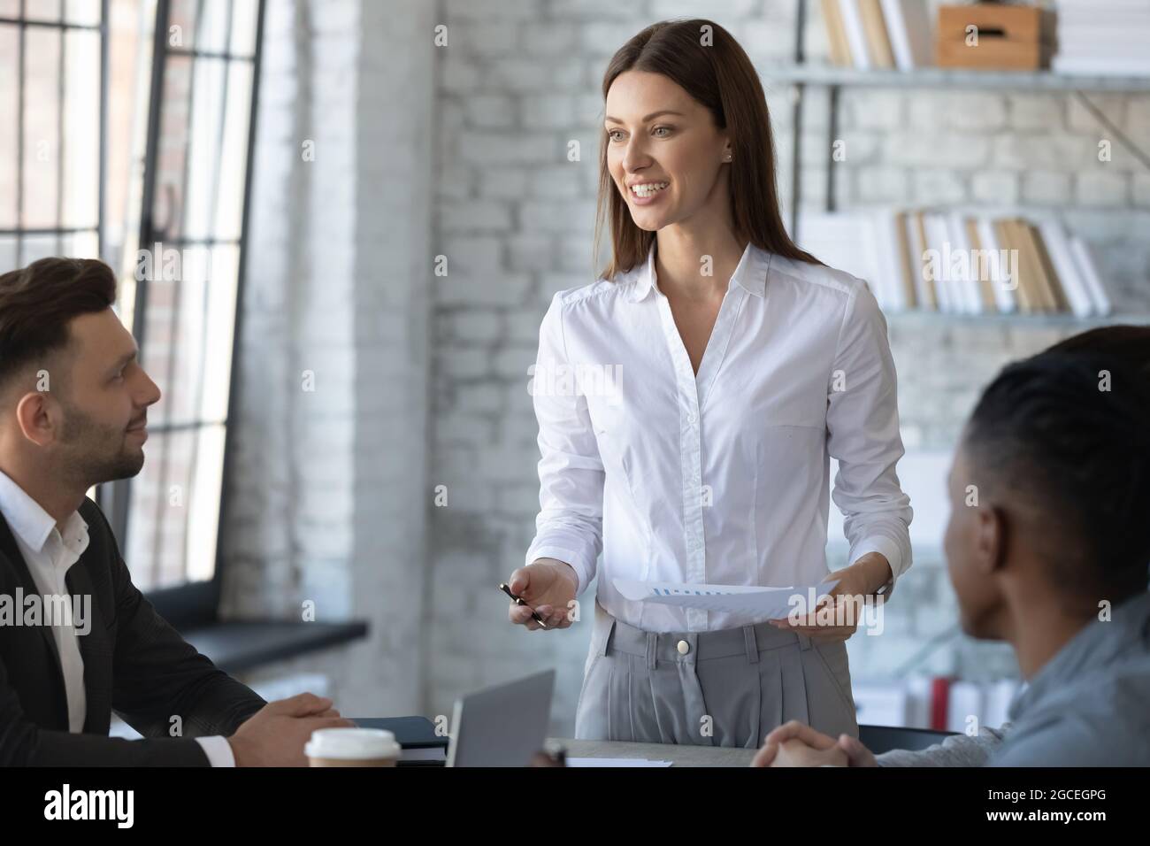 Caucasian employees hi-res stock photography and images - Alamy