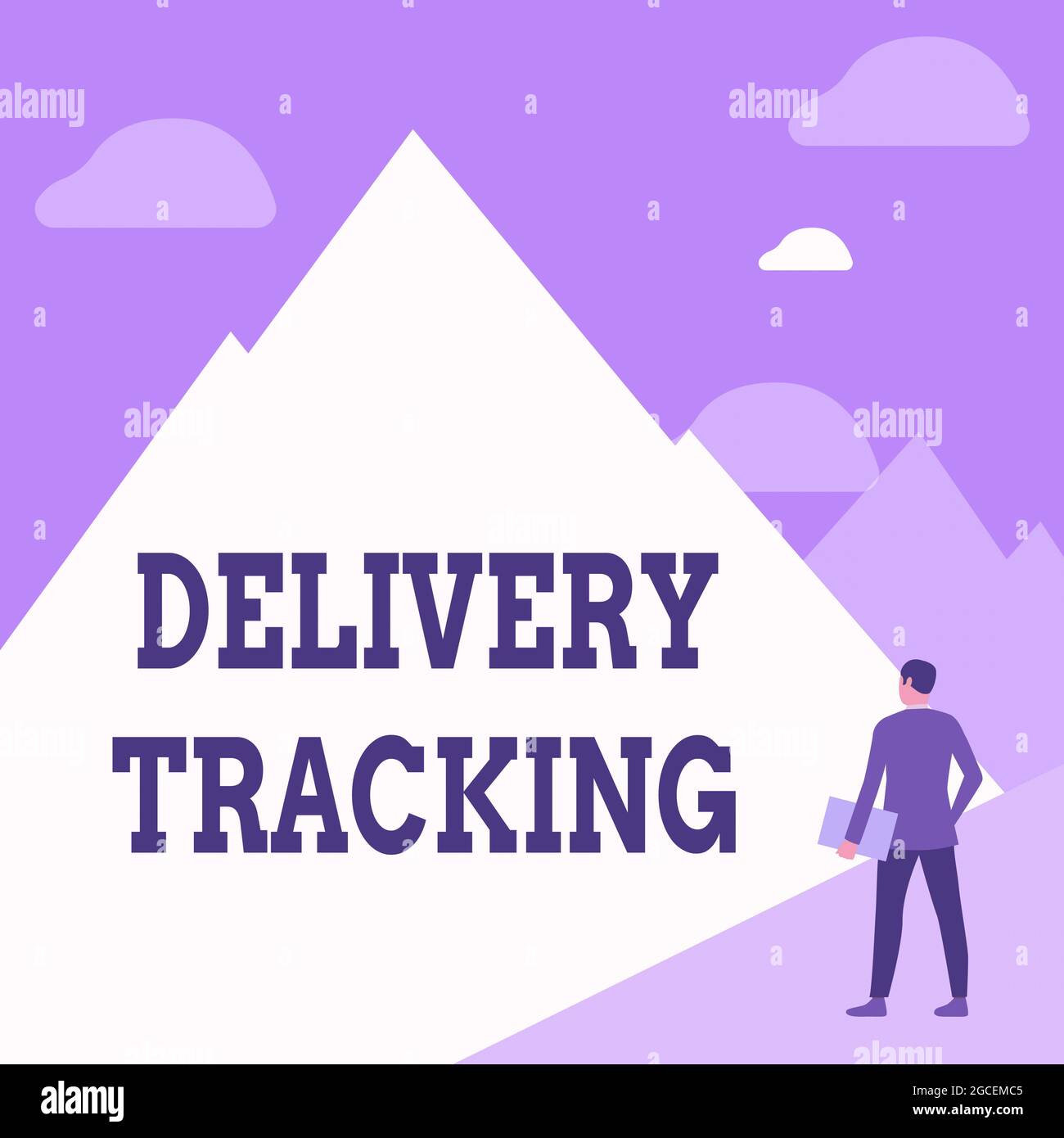 Hand writing sign Delivery Tracking. Conceptual photo the process of ...
