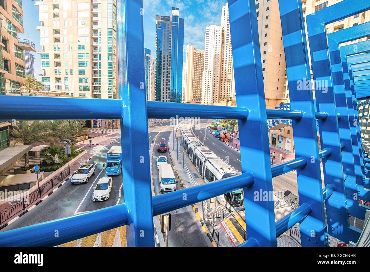 21 February 2021, Dubai, UAE View from the Pedestrian bridge of the