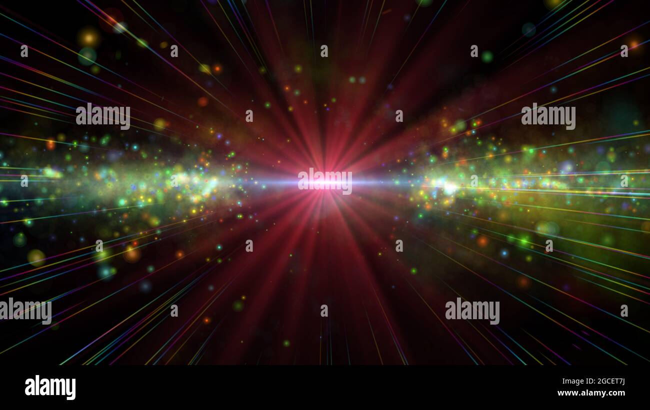 Star explosion in a galaxy of an nebula. illustration render Stock ...