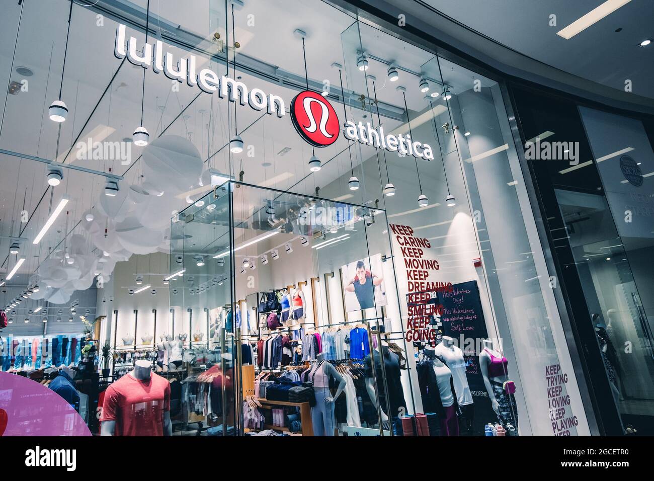 23 February 2021, Dubai, UAE Lululemon athletica is a popular sport