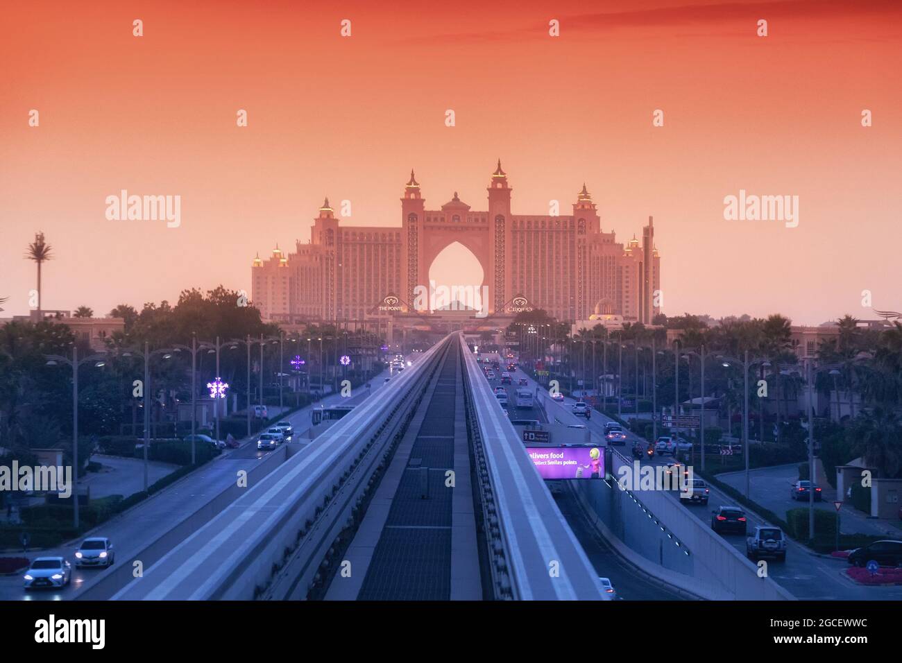 23 February 2021, Dubai, UAE: View of the famous Atlantis Hotel from ...