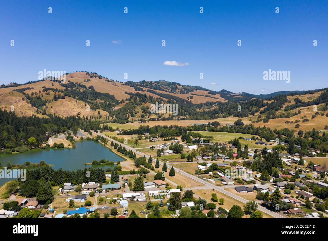 Aerial photo of Powers, Oregon Stock Photo Alamy