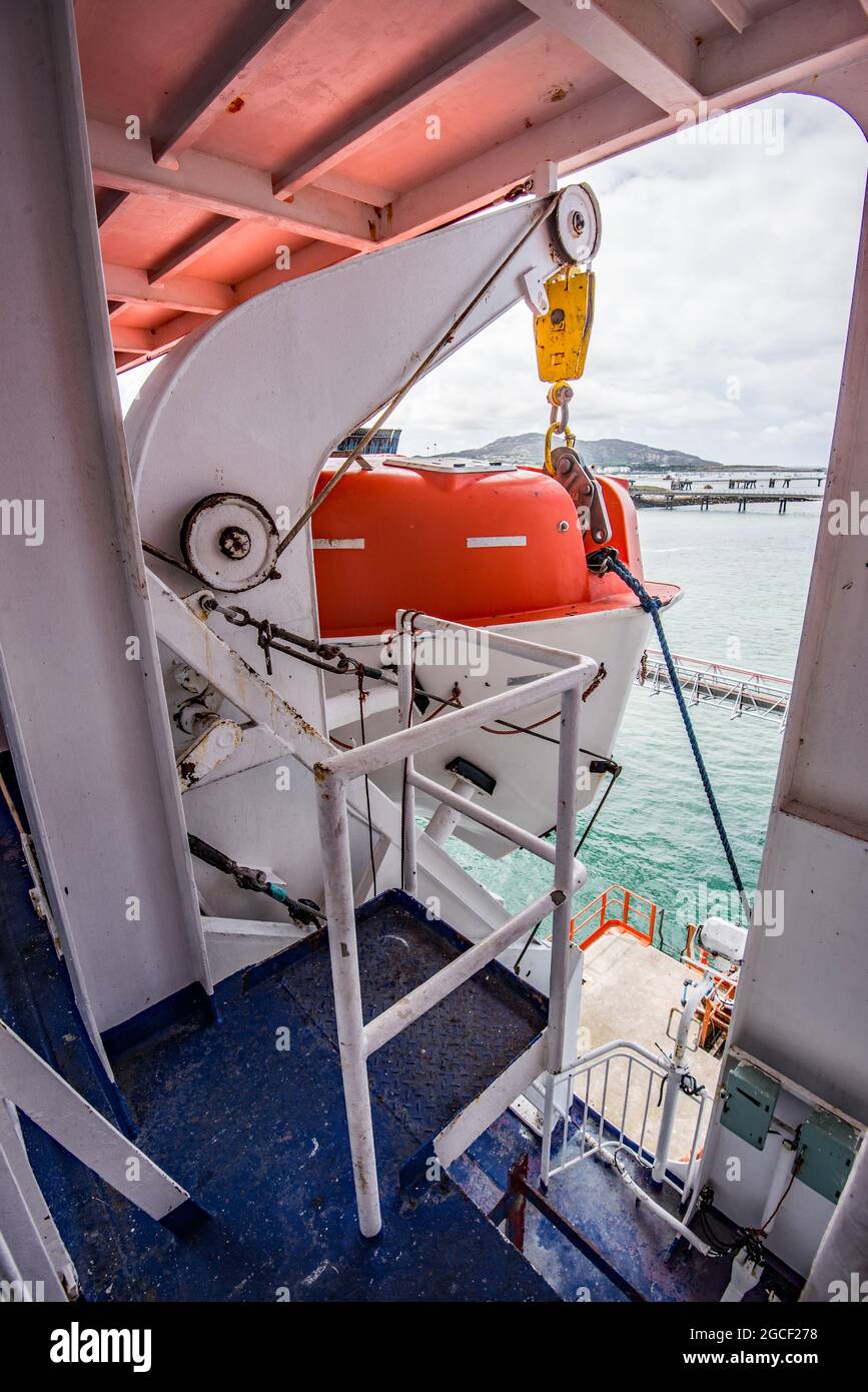 Lifeboat on Stena car ferry to Southern Ireland Holyhead to Dublin