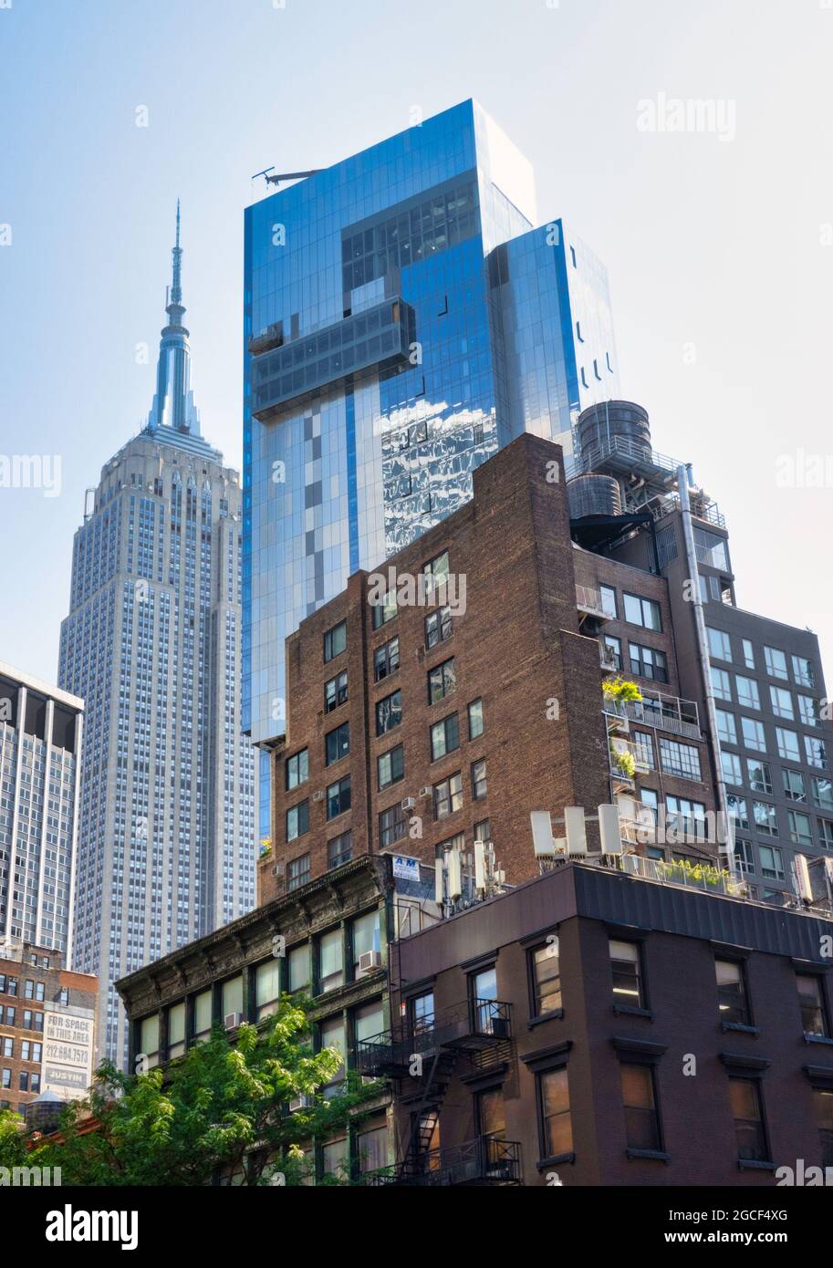 the Virgin Hotel at 1225 Broadway is a 38 Story Skyscraper in NoMad, NYC, USA Stock Photo
