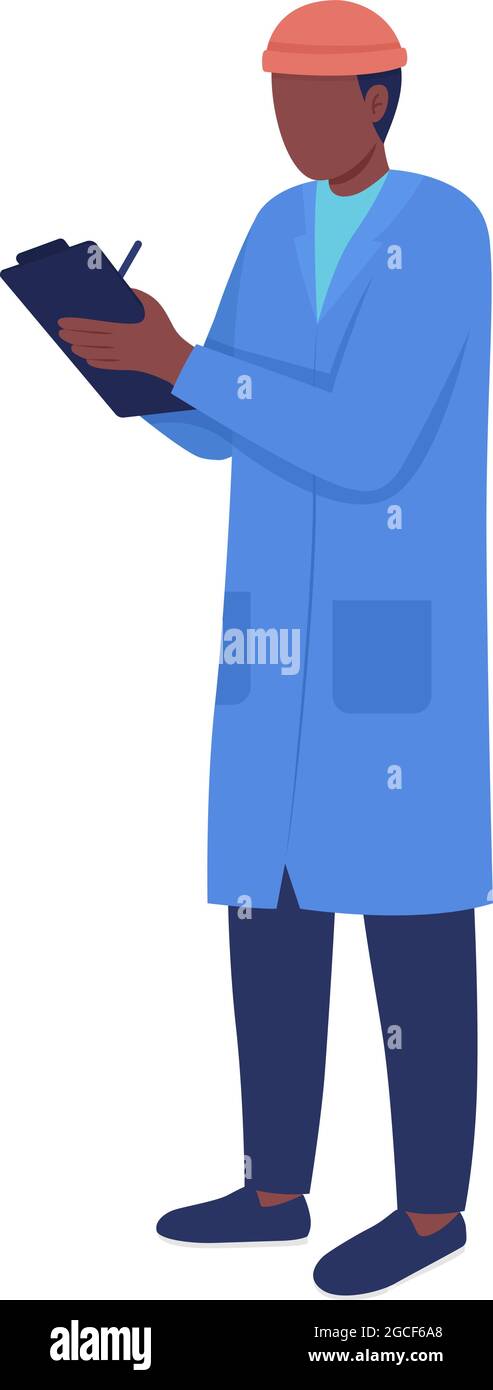 Warehouse manager semi flat color vector character Stock Vector