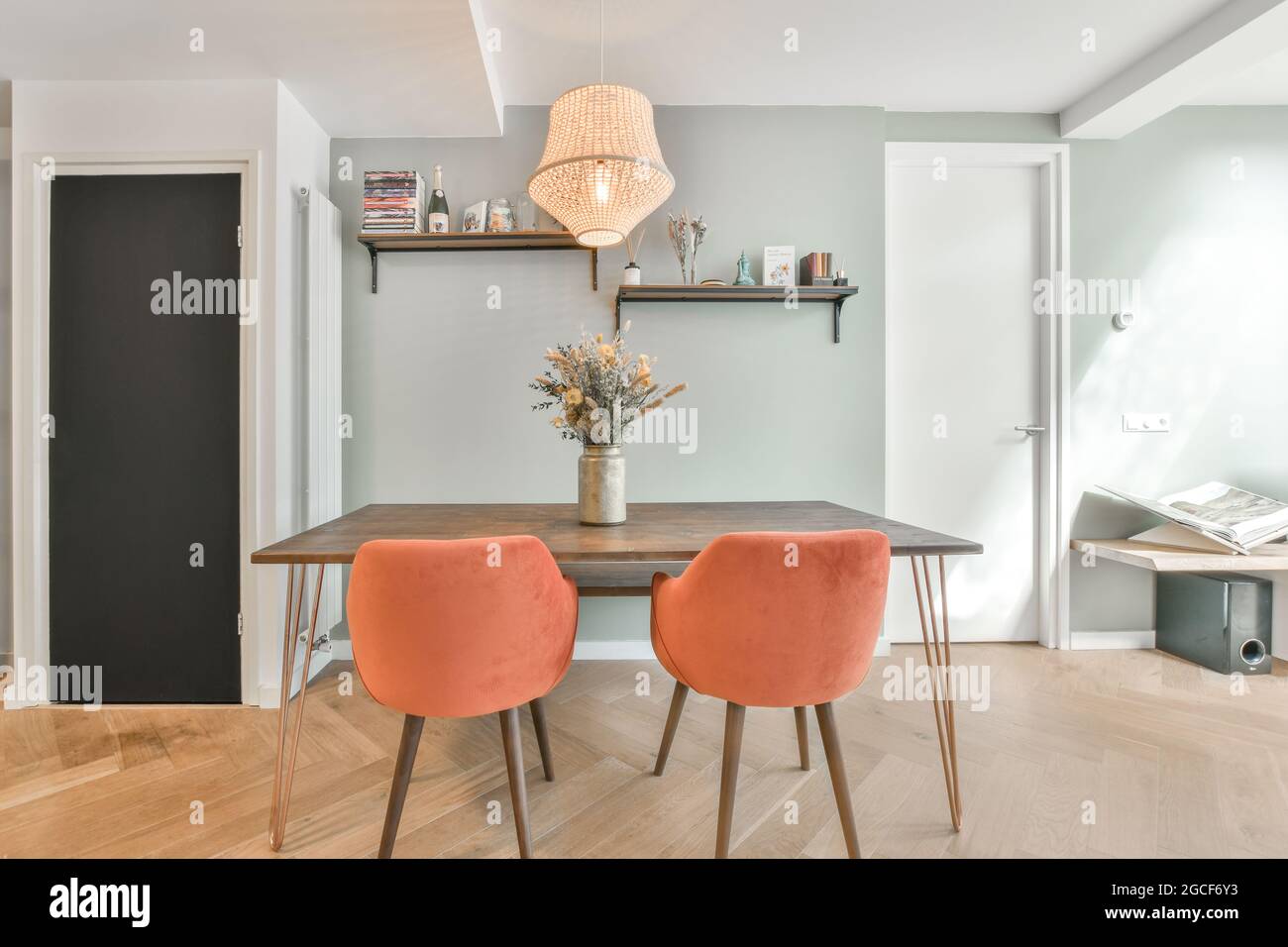 Interior design of bright and beautiful dining room Stock Photo - Alamy