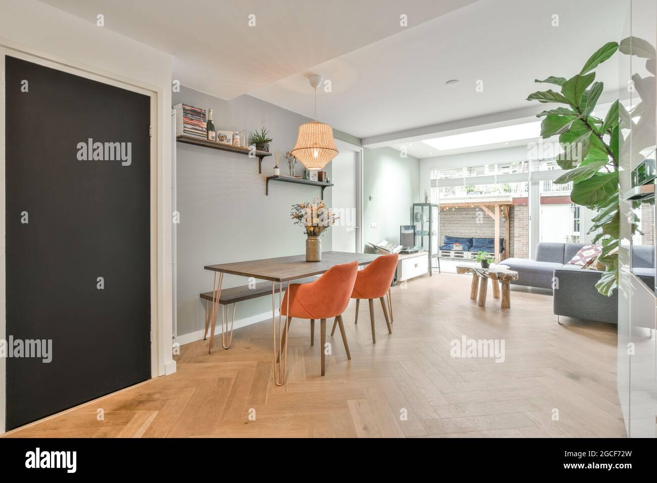 Interior design of bright and beautiful dining room Stock Photo - Alamy