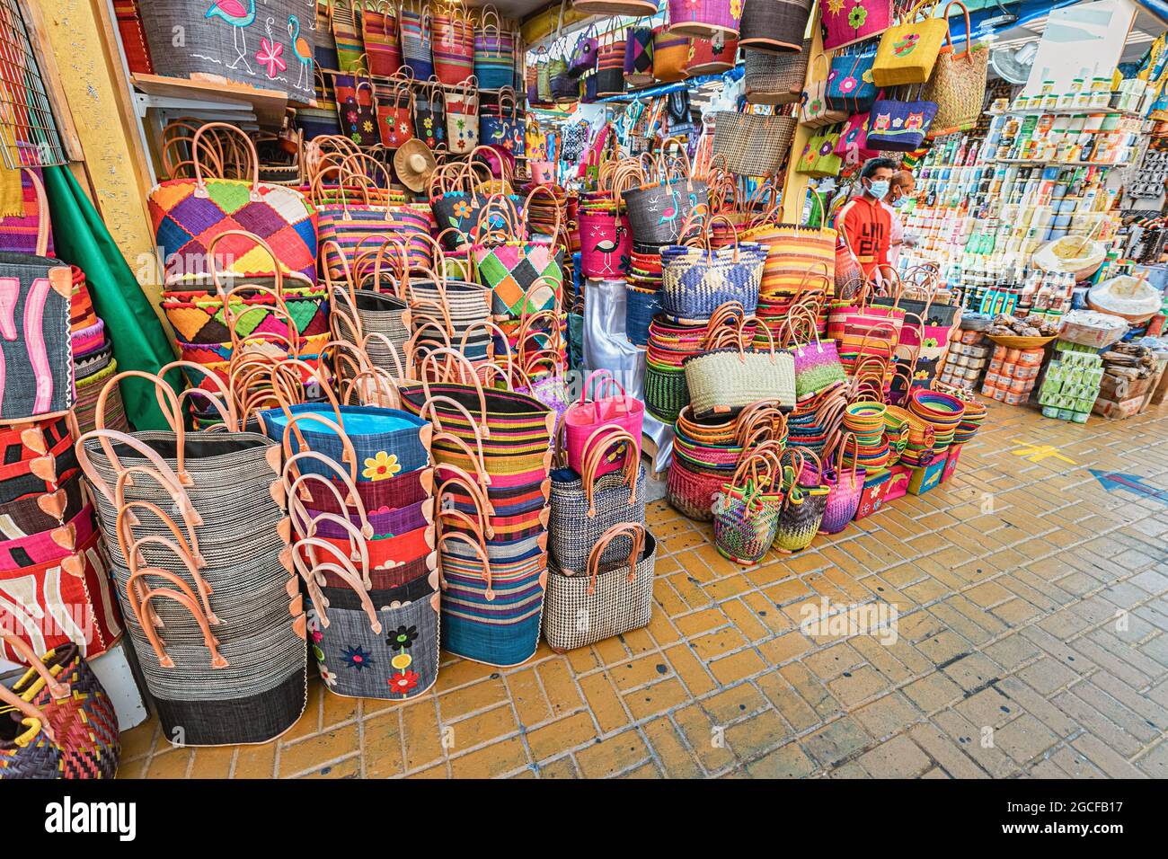 26 February 2021, UAE, Dubai large pile of various wicker hand made