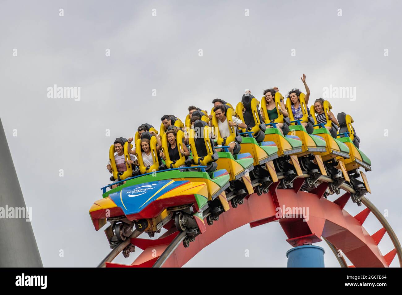Dragon Khan Former World Record Holding Rollercoaster PortAventura World Theme Park Salou Spain Stock Photo