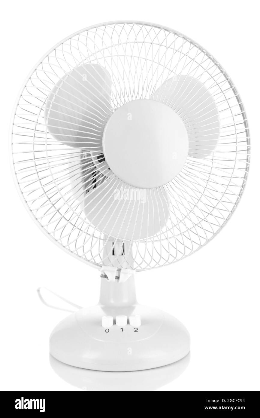 Electric fan isolated on white Stock Photo Alamy