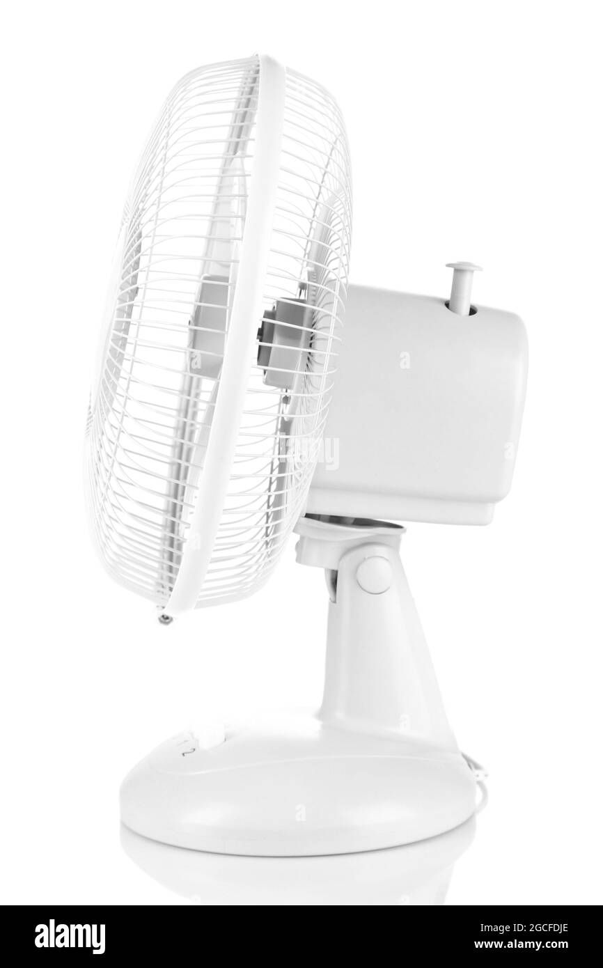 Electric fan isolated on white Stock Photo Alamy