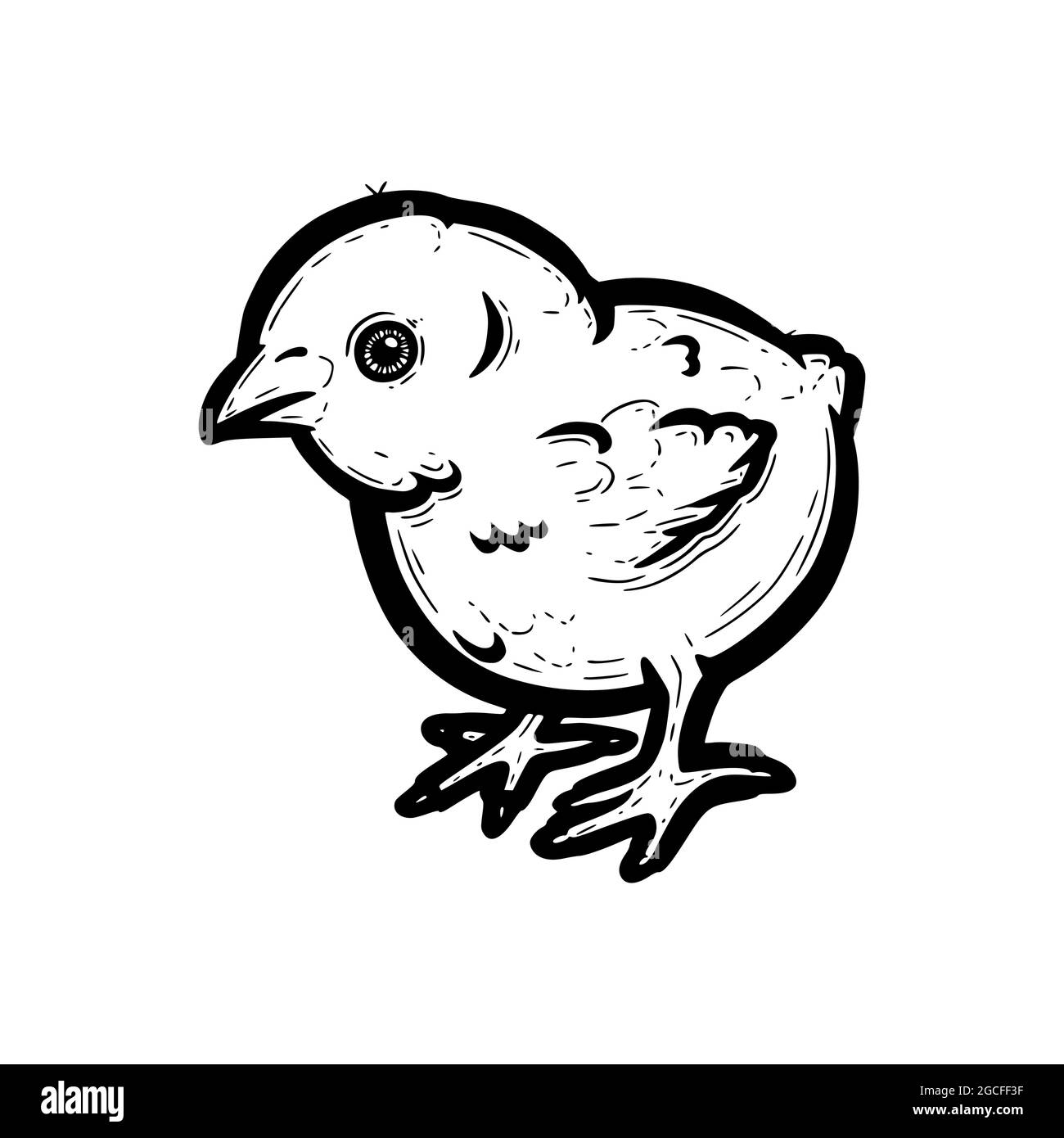 Baby Chick Hatching with Shell and Legs - Coloring Page (Easter)
