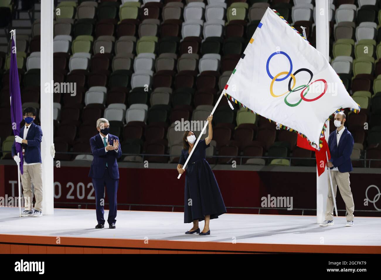 Mayor of Paris, Anne Hidalgo during the Olympic Games Tokyo 2020, Closing Ceremony on August 8, 2021 at Olympic Stadium in Tokyo, Japan - Photo Yuya Nagase / Photo Kishimoto / DPPI Stock Photo