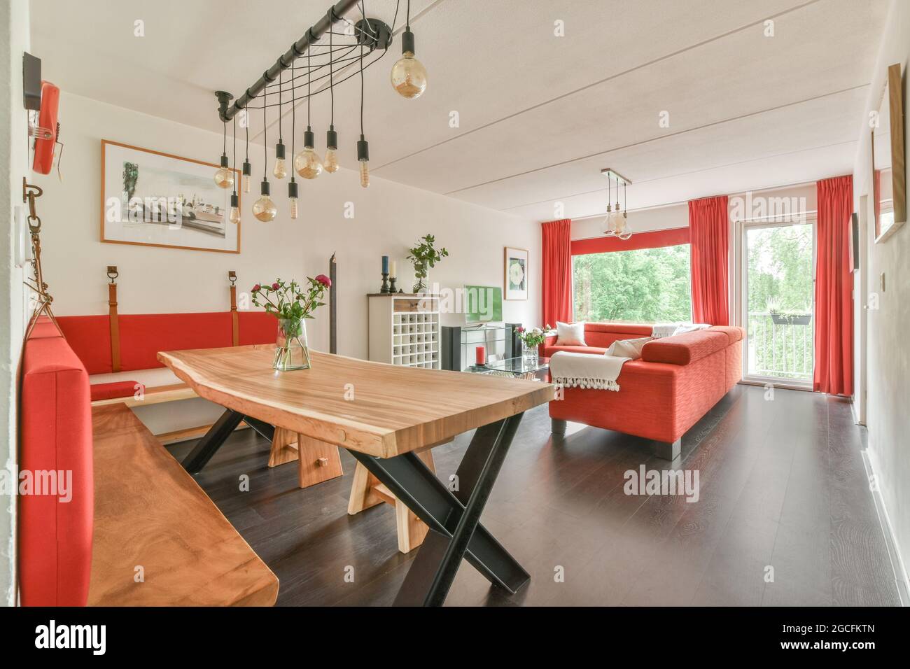 Interior design of bright and beautiful dining room Stock Photo - Alamy
