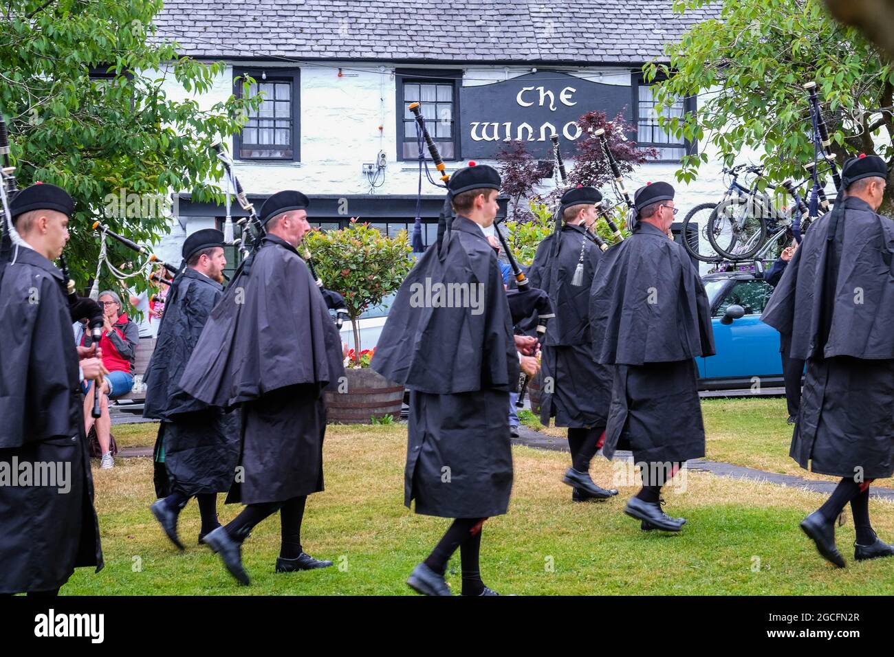 Drymen bagpipe band, Loch Lomond Scotland Stock Photo Alamy