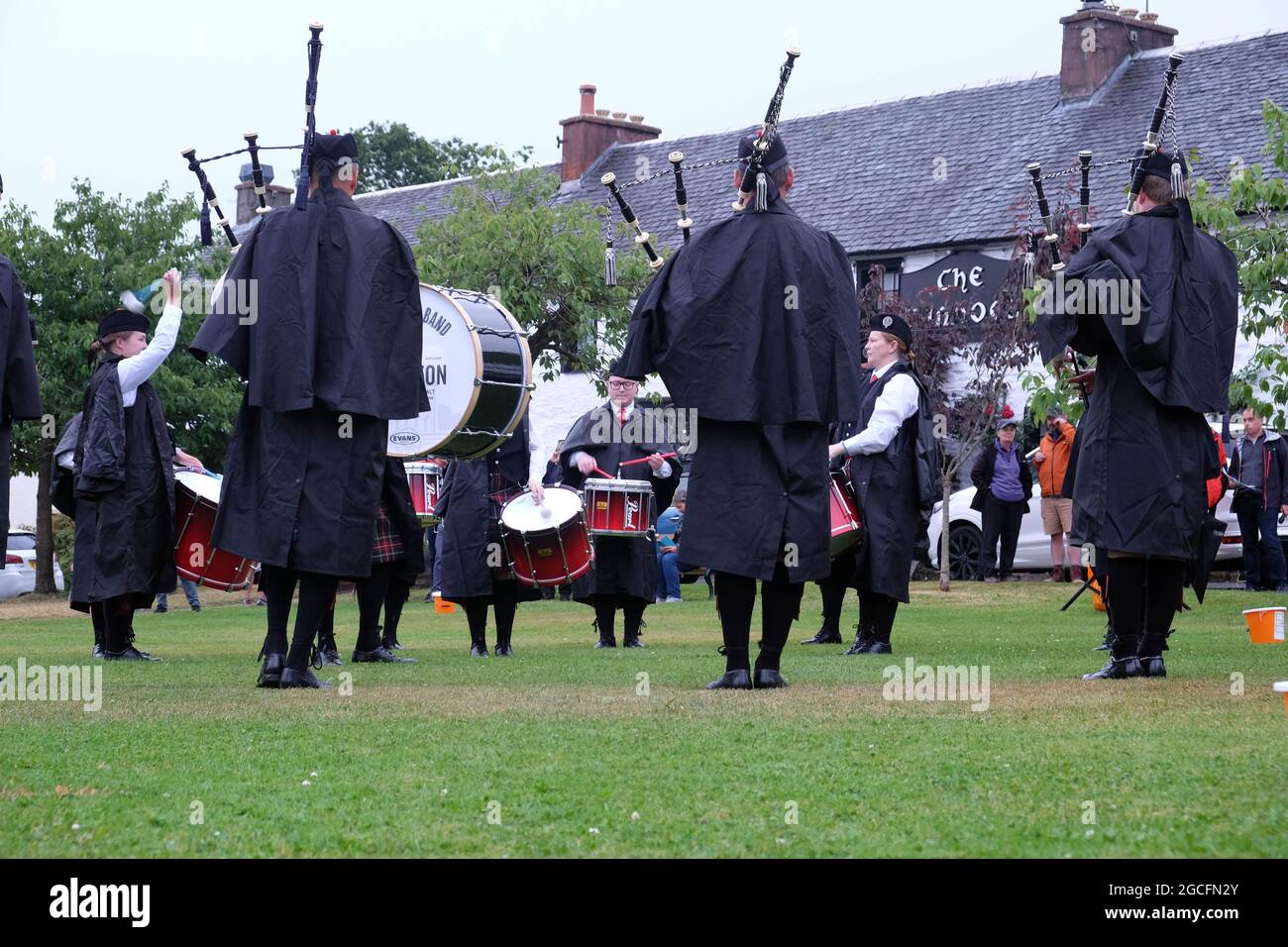 Drymen bagpipe band, Loch Lomond Scotland Stock Photo Alamy