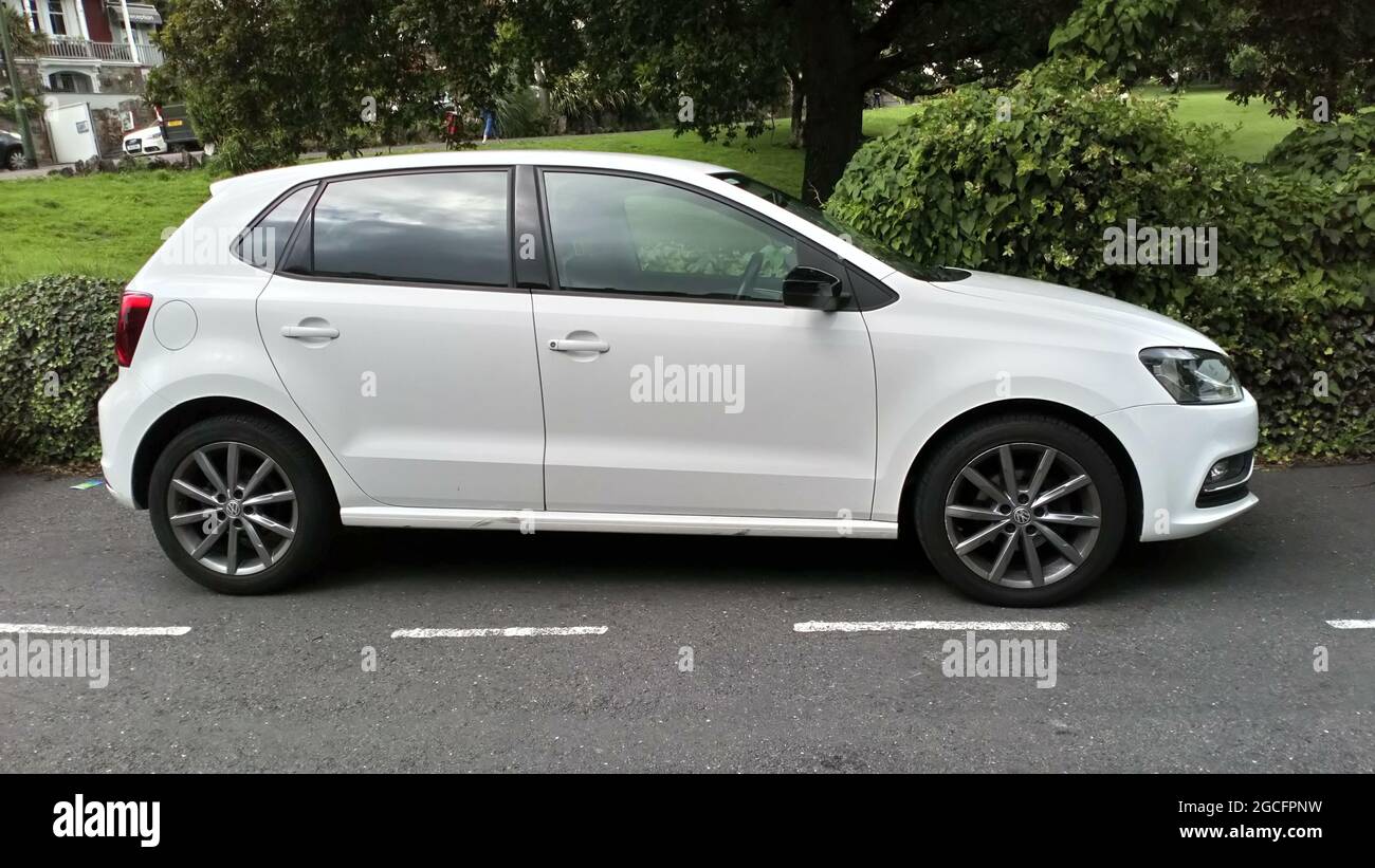 A 2015 Volkswagen Polo TSi Bluemotion parked up in Torquay, Devon, England, UK Stock Photo - Alamy