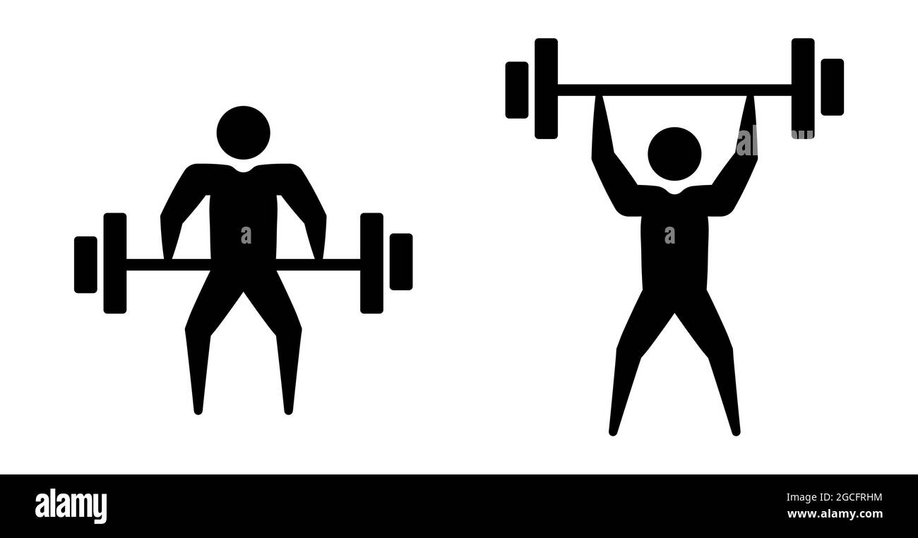Person using barbell for weightlifting training symbols person lifting
