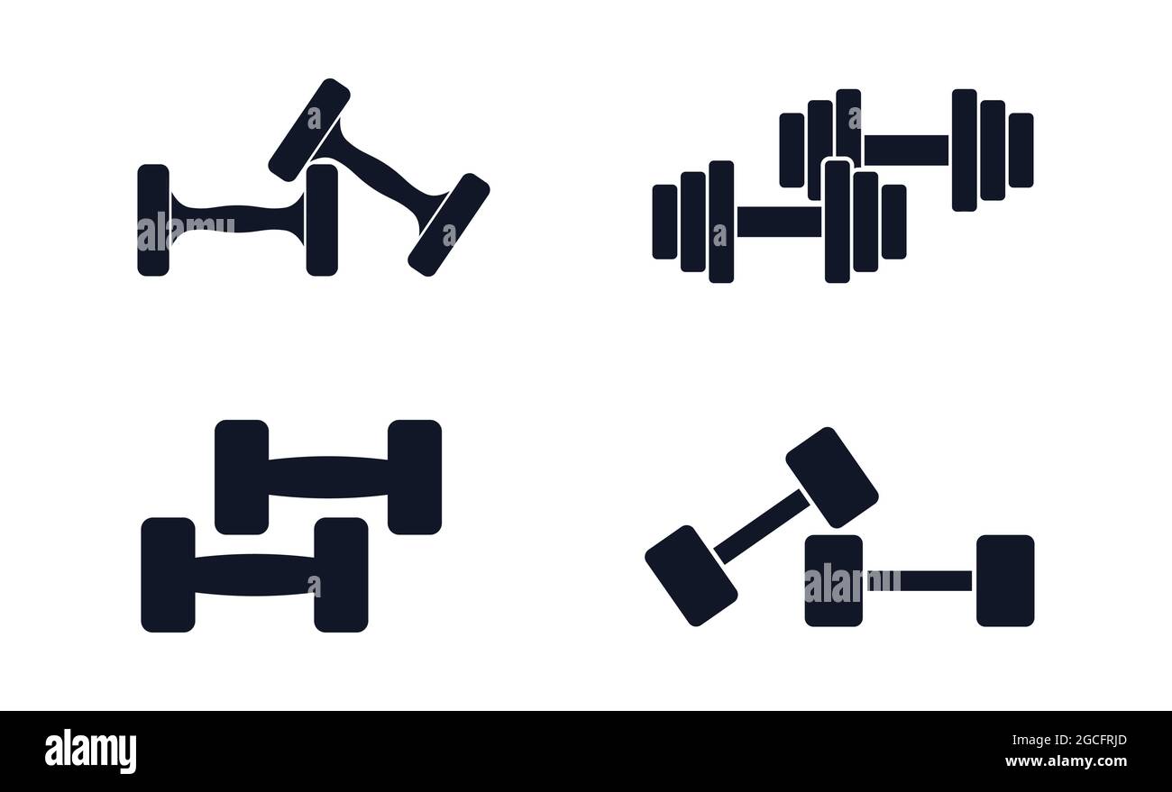 Different dumbbell weights symbols for gym training vector illustration