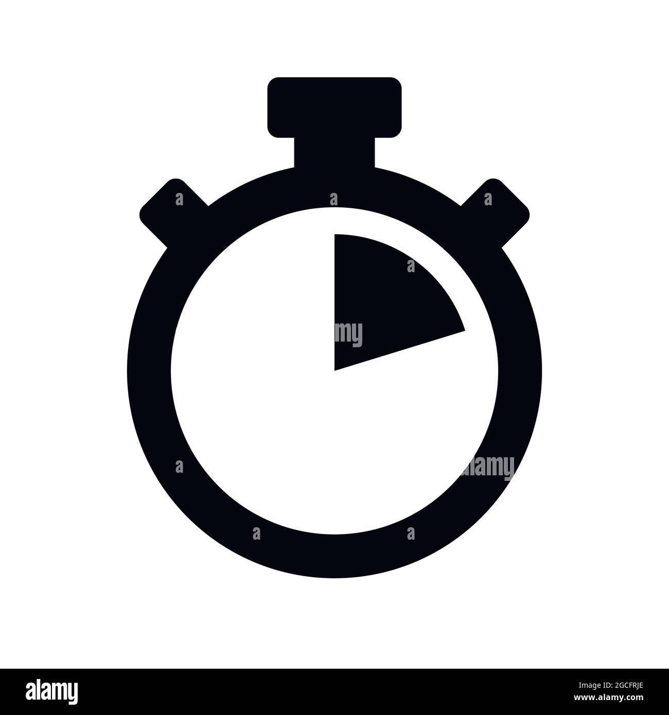 Classic stopwatch symbol sport start and stop clock timer vector