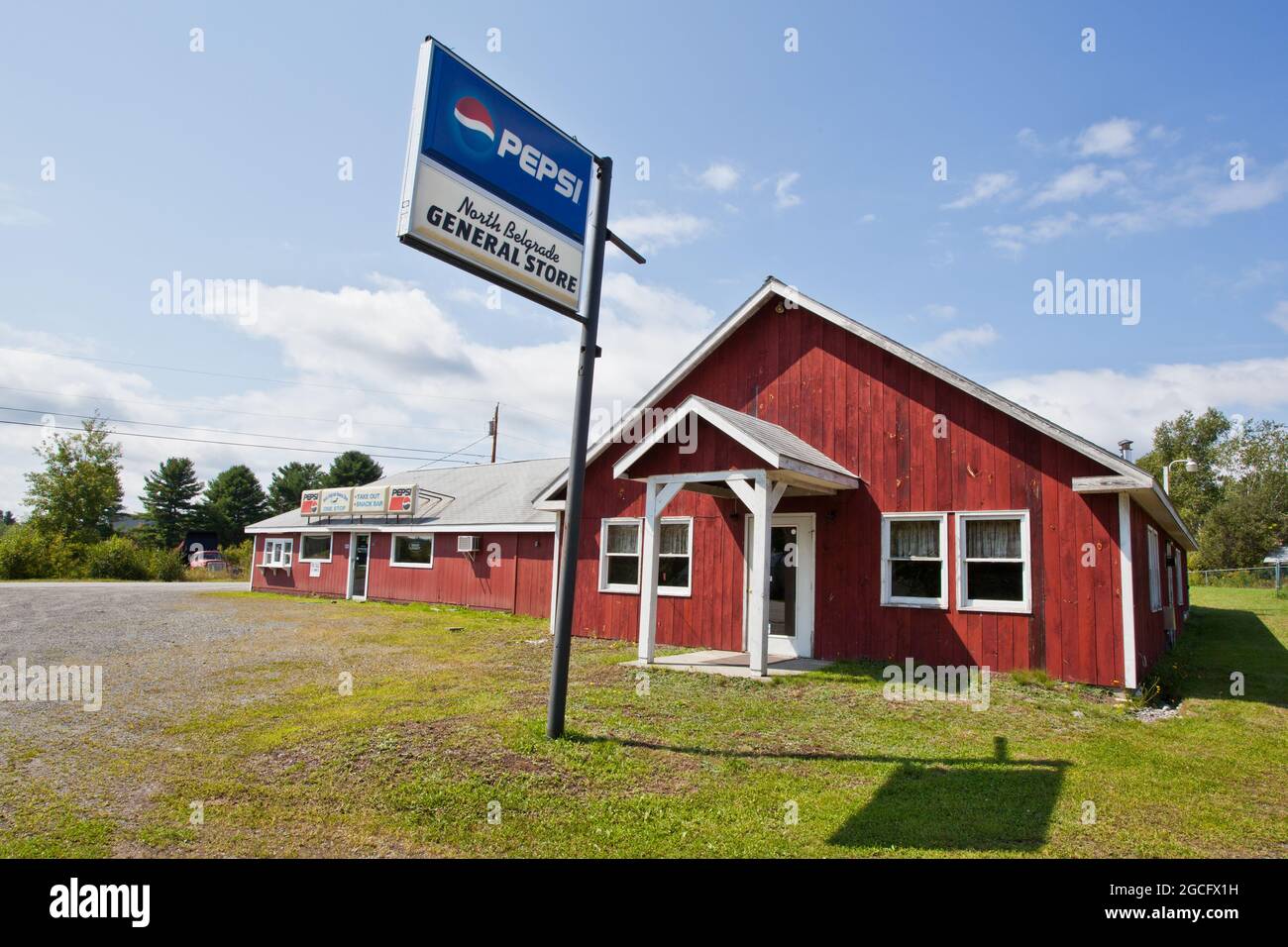 A closed store in Maine Stock Photo