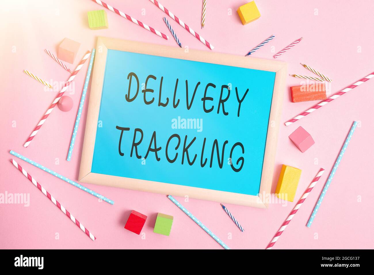 Handwriting text Delivery Tracking. Business approach the process of ...