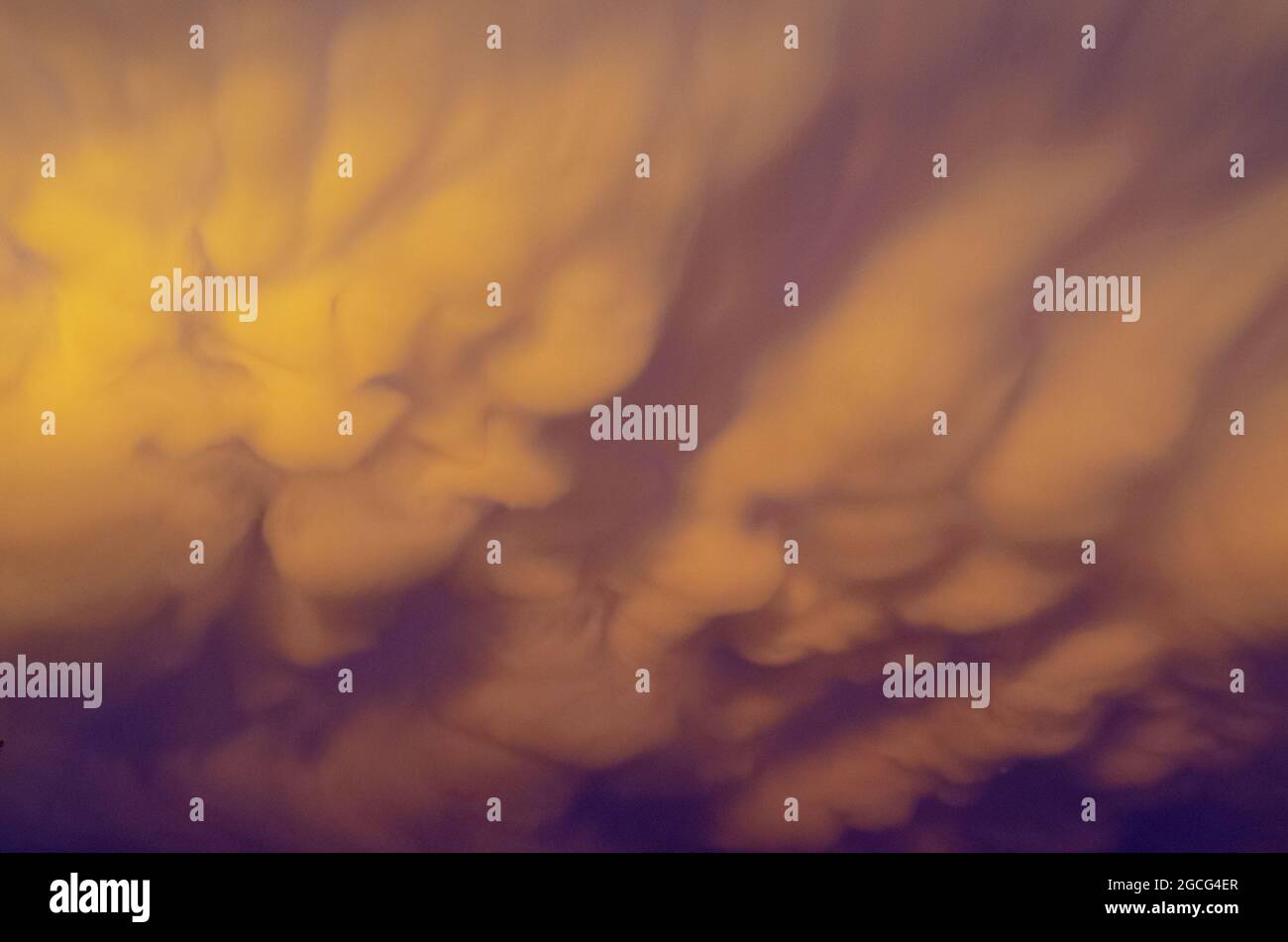 Mammatus Clouds at Sunset Stock Photo