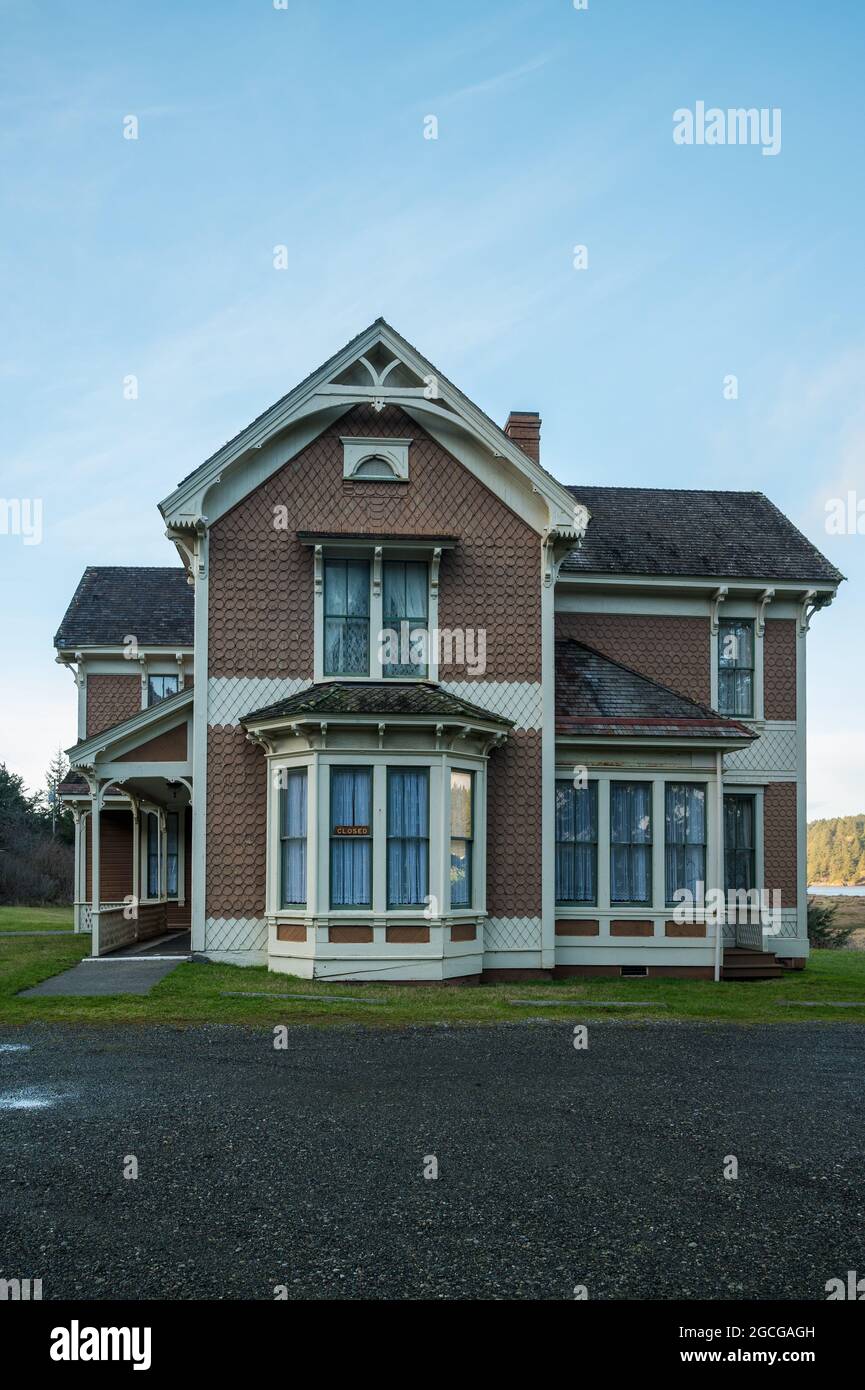 Historic Hughes House in Cape Blanco State Park, Oregon, vertical image