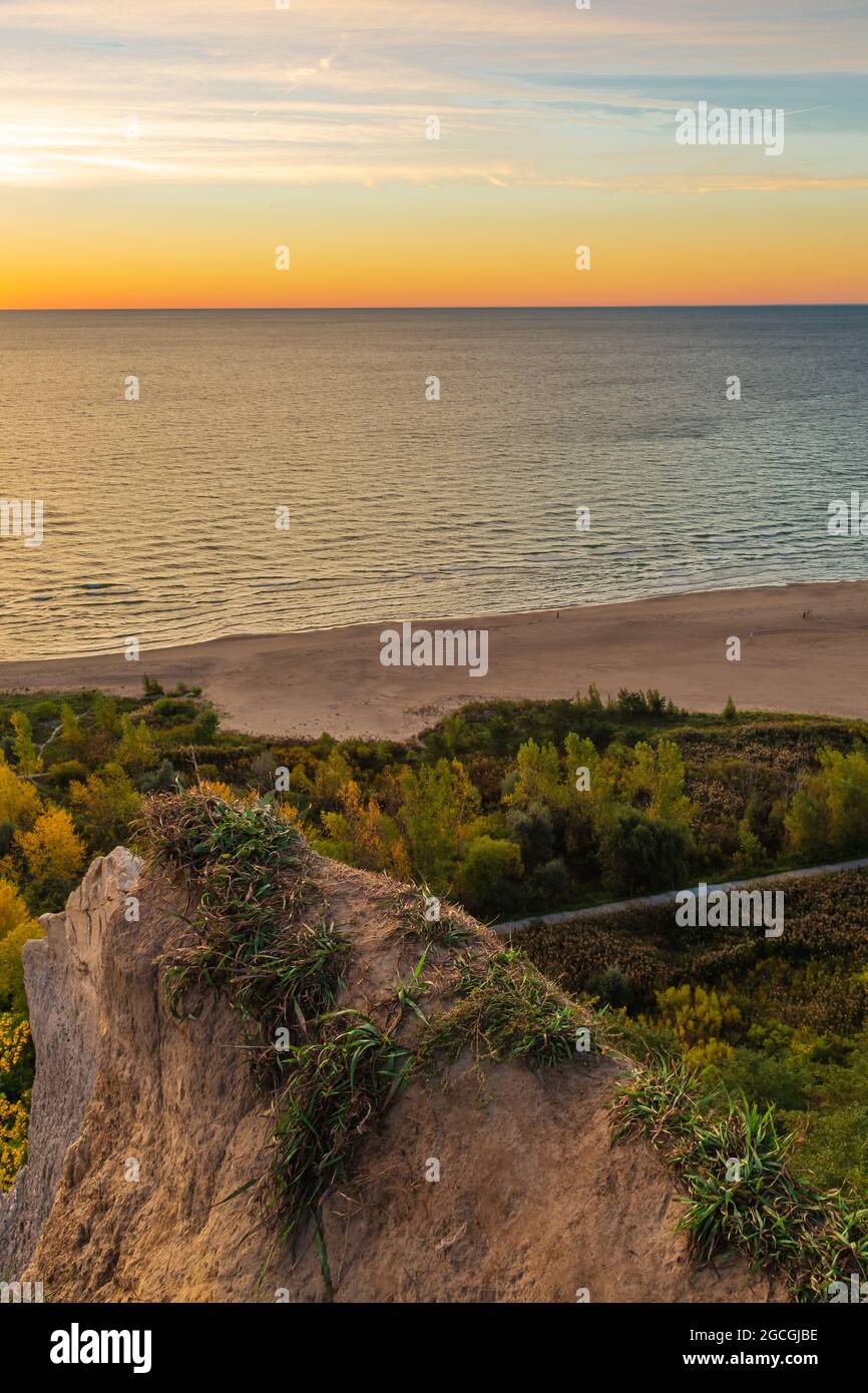 Scarborough Bluffs and Lake Ontario on Autumn Ontario Canada Stock Photo