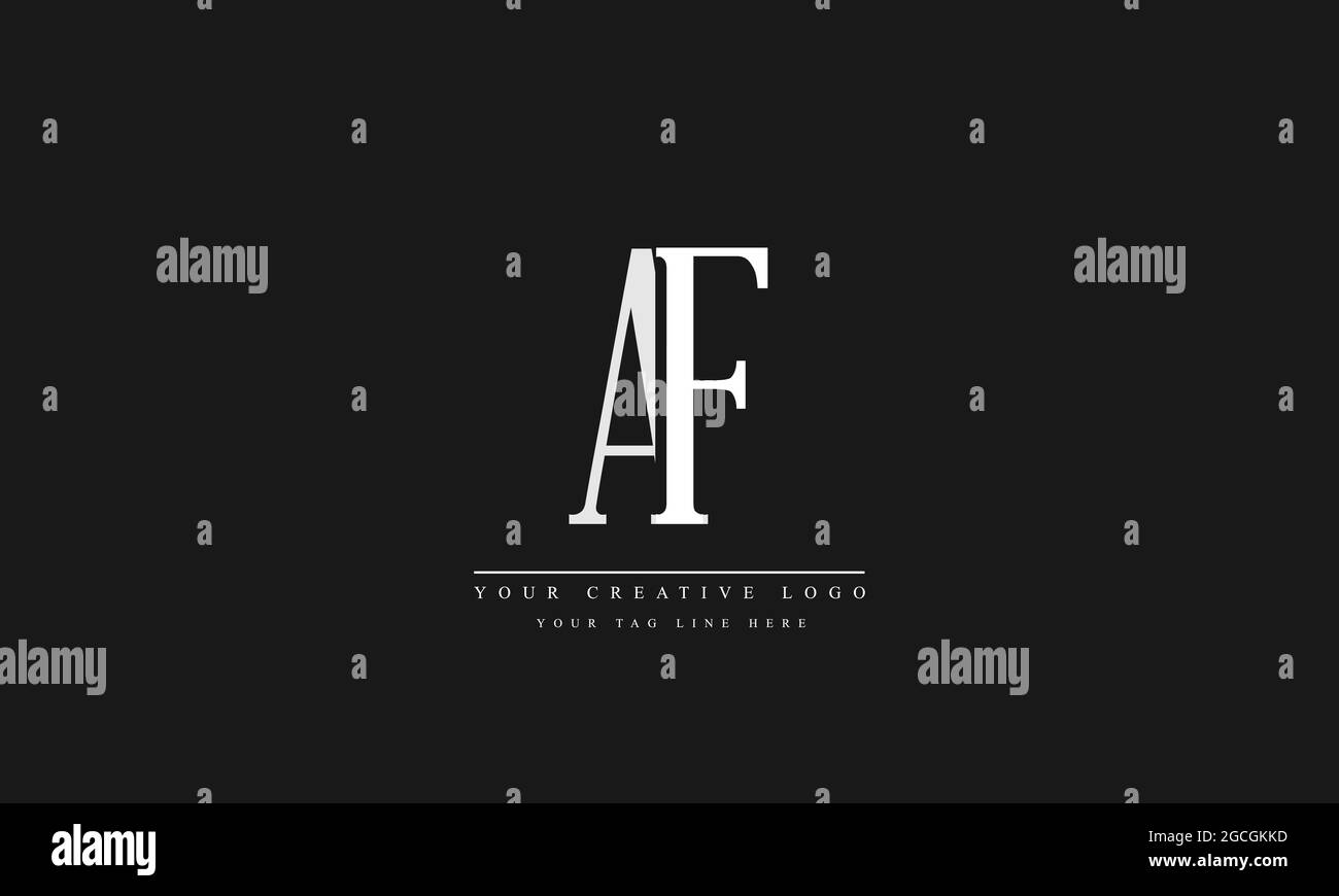 AF FA A F abstract vector logo monogram template Stock Vector
