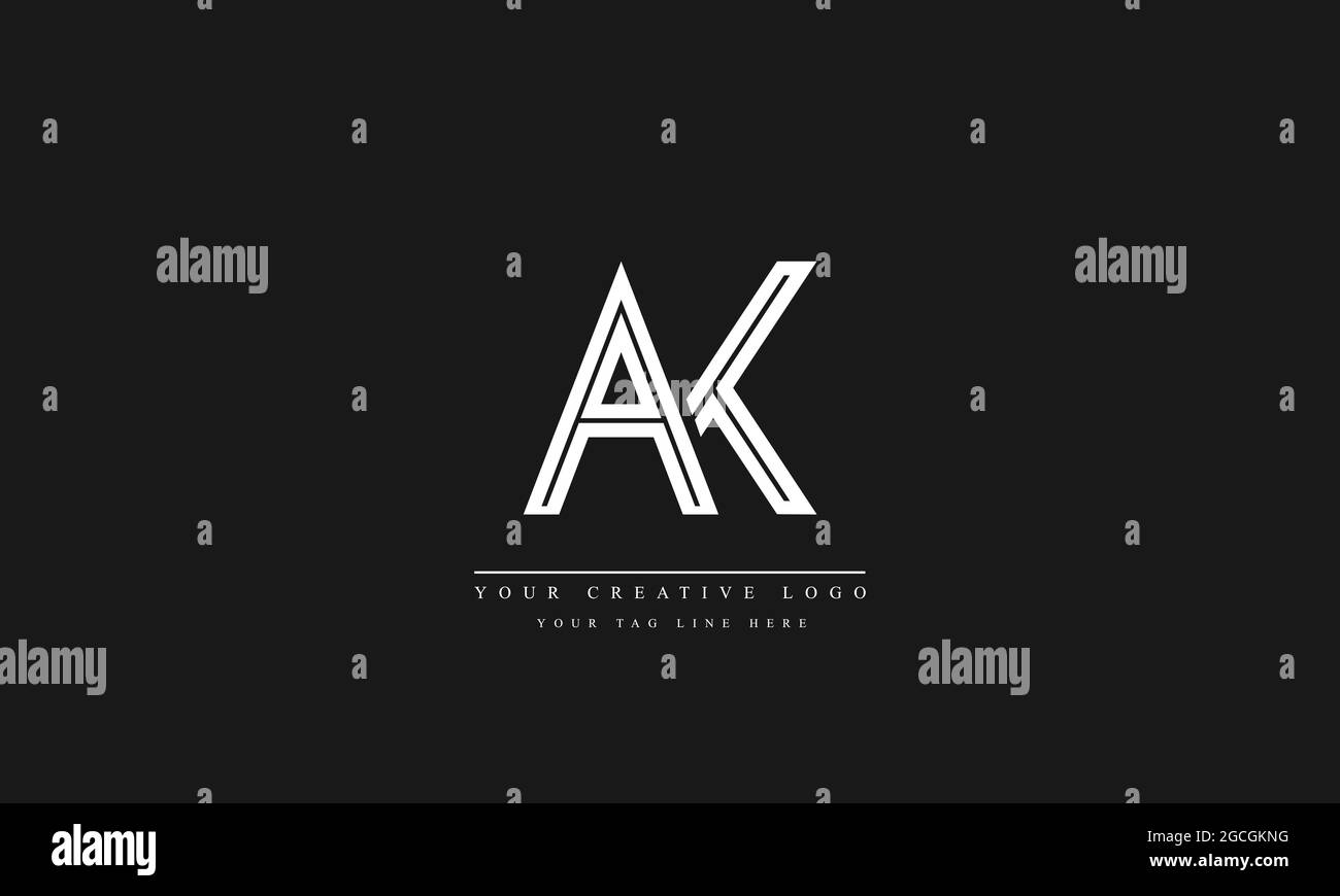 AK KA A K abstract vector logo monogram template Stock Vector