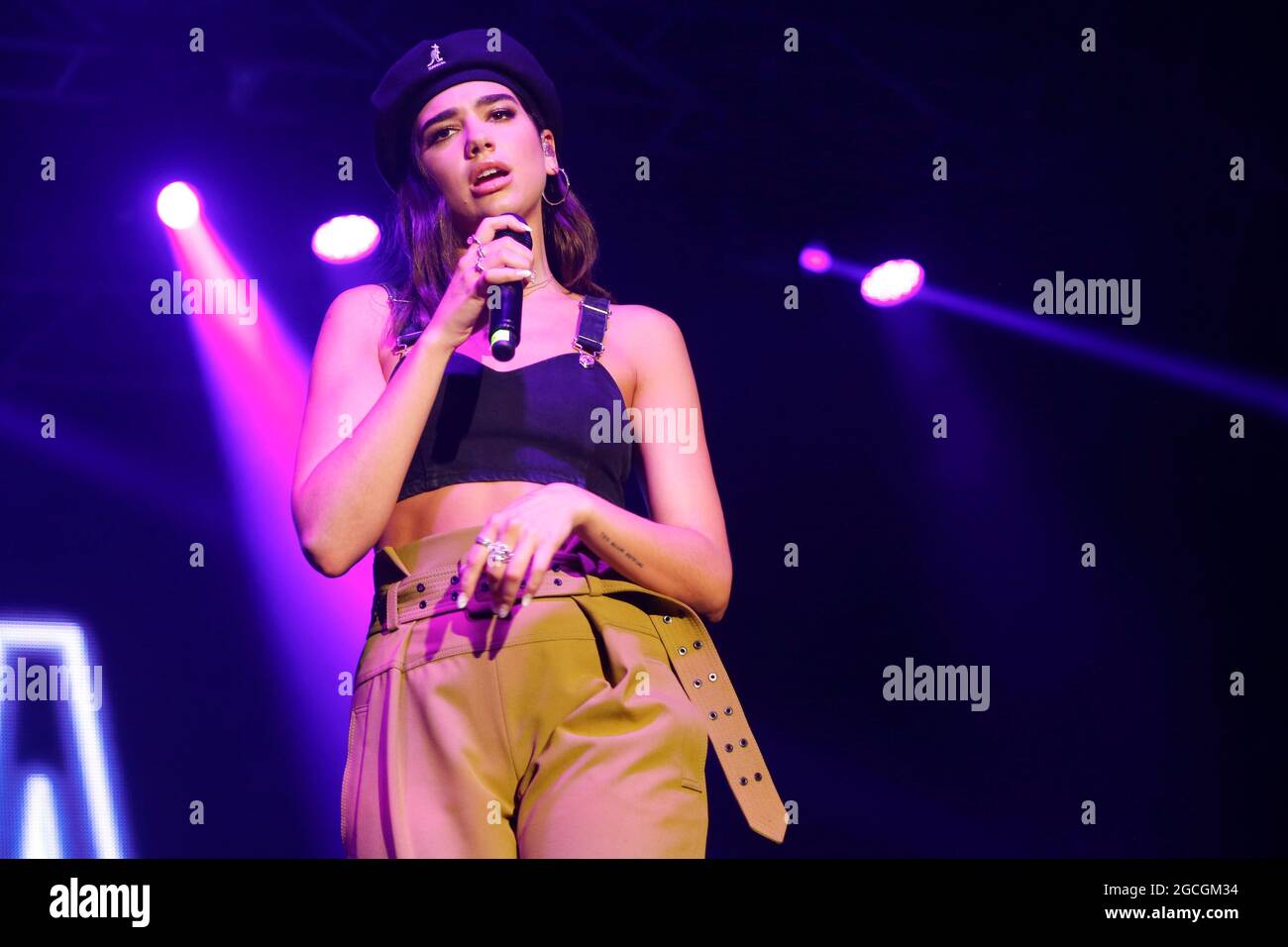 British Singer Dua Lipa performs on the stage during an Pentaport Rock Festival 2017 in Incheon, South Korea. Stock Photo