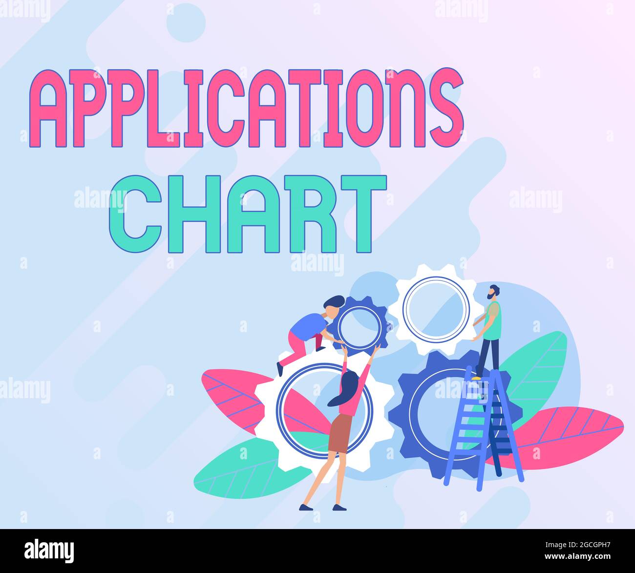 Text showing inspiration Applications Chart. Word Written on graph used ...