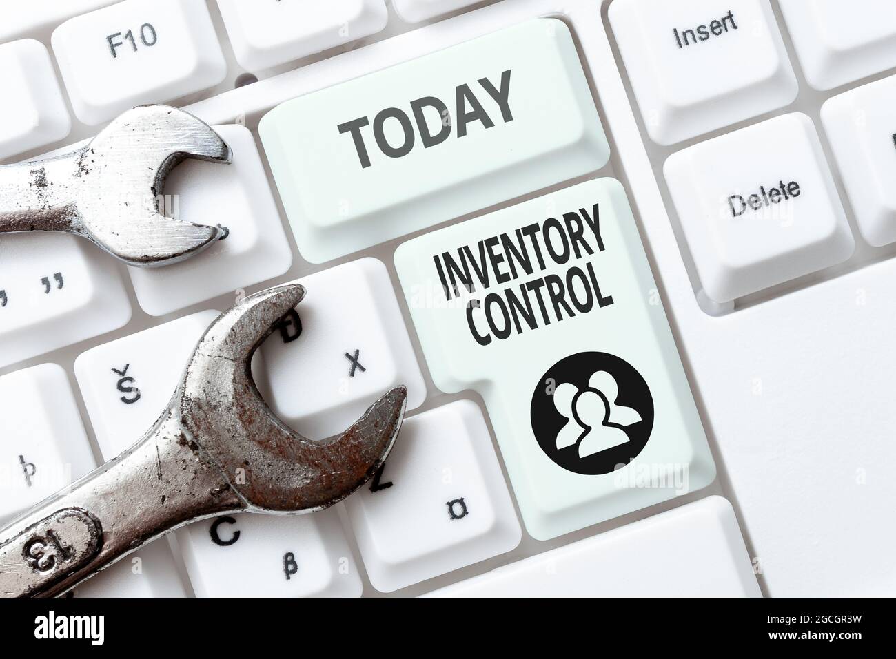 Text caption presenting Inventory Control. Business showcase regulating ...