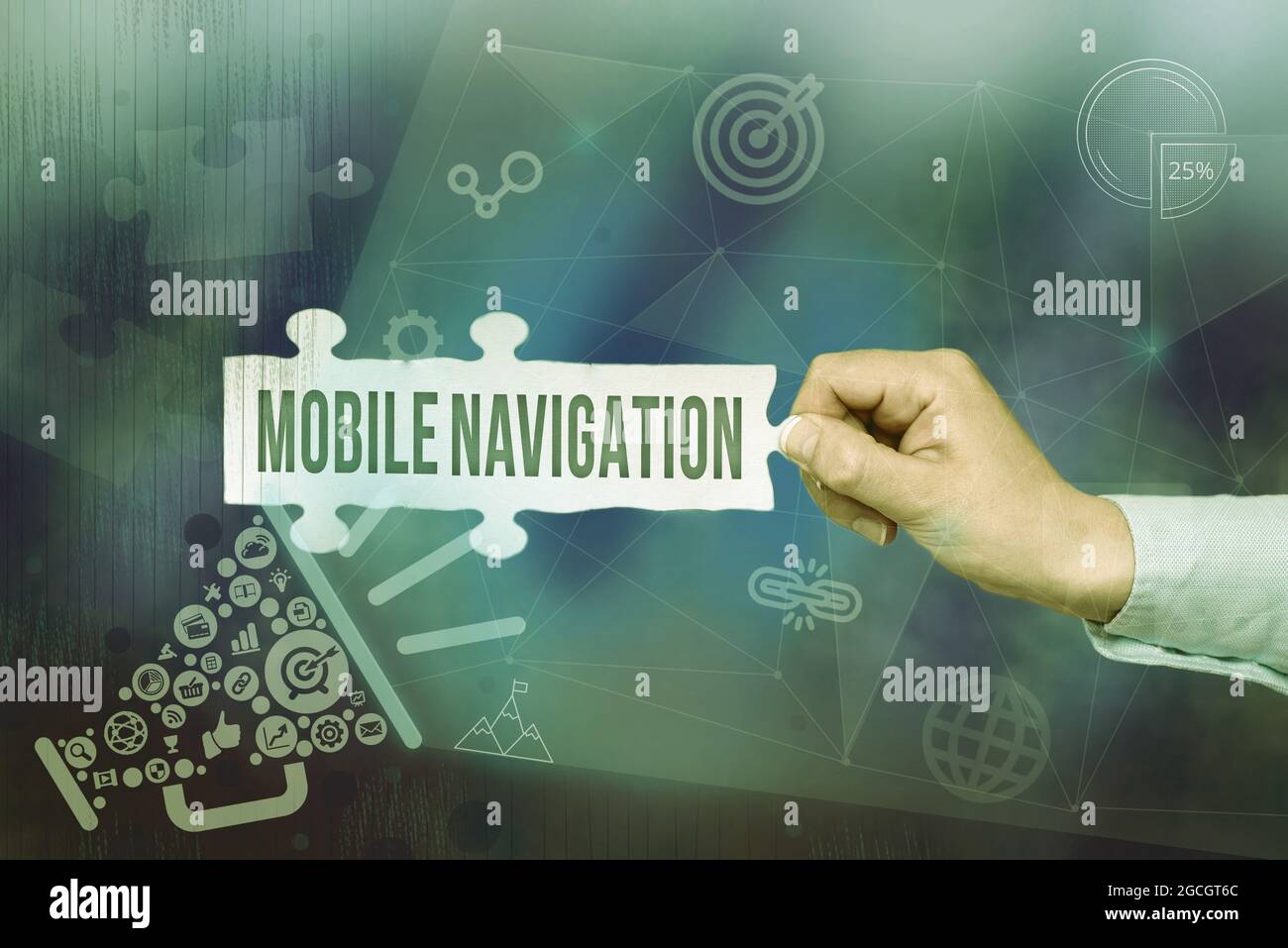 Text sign showing Mobile Navigation. Conceptual photo graphical user ...