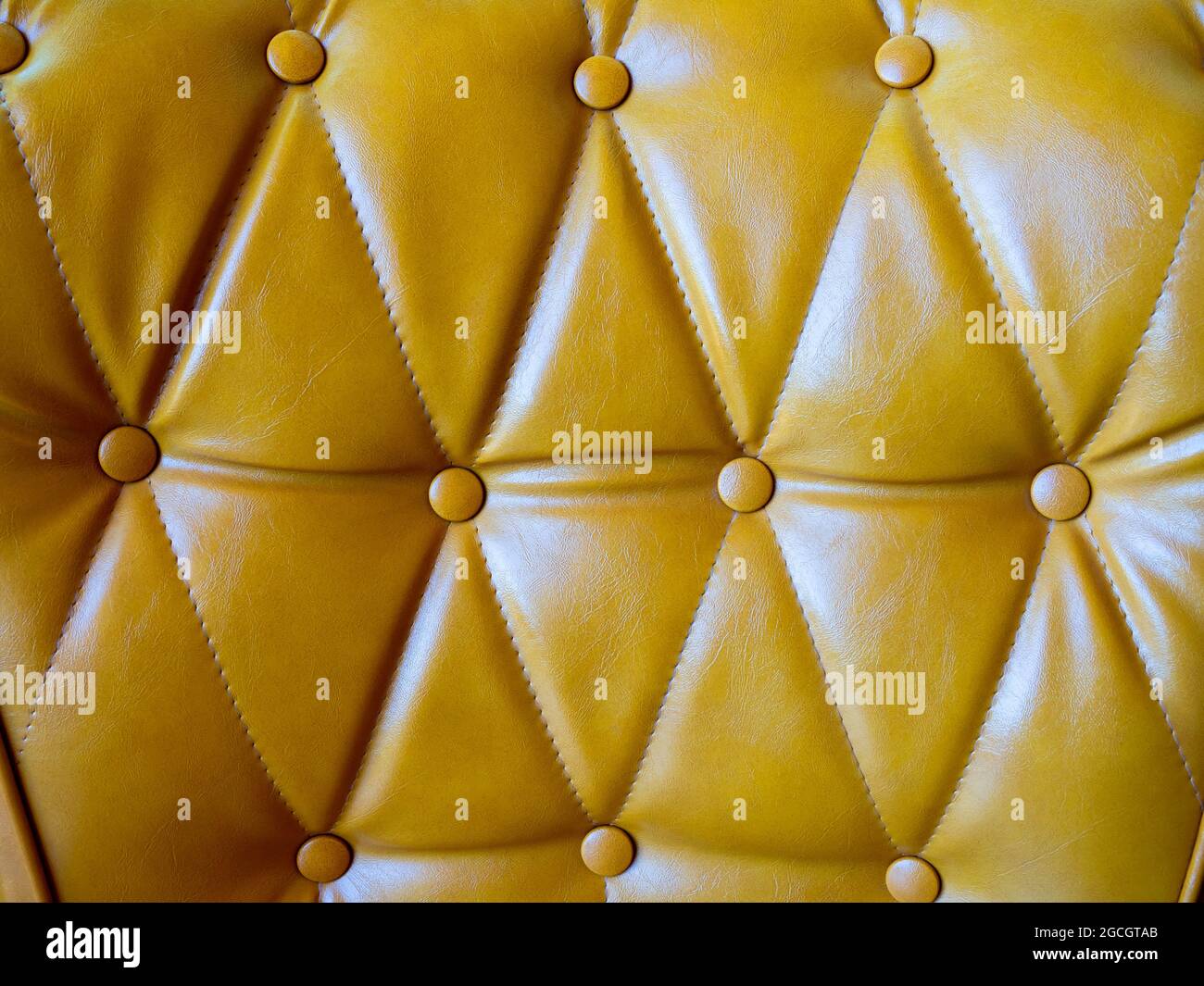 Leather sofa with pins and buttons background. Close up of vintage