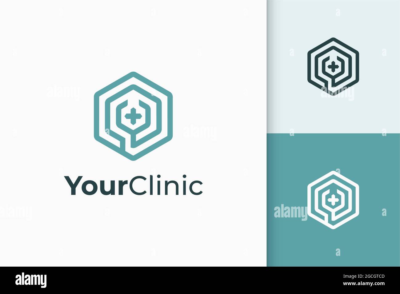 Clinic or apothecary logo in stethoscope shape Stock Vector