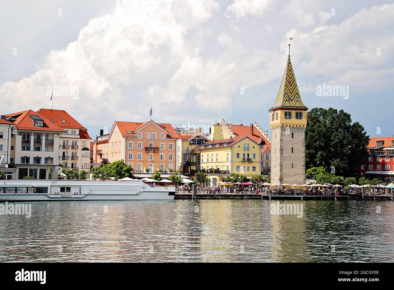 Beautiful Lindau Port Harbour at Lake Constance, Bodensee, Germany ...