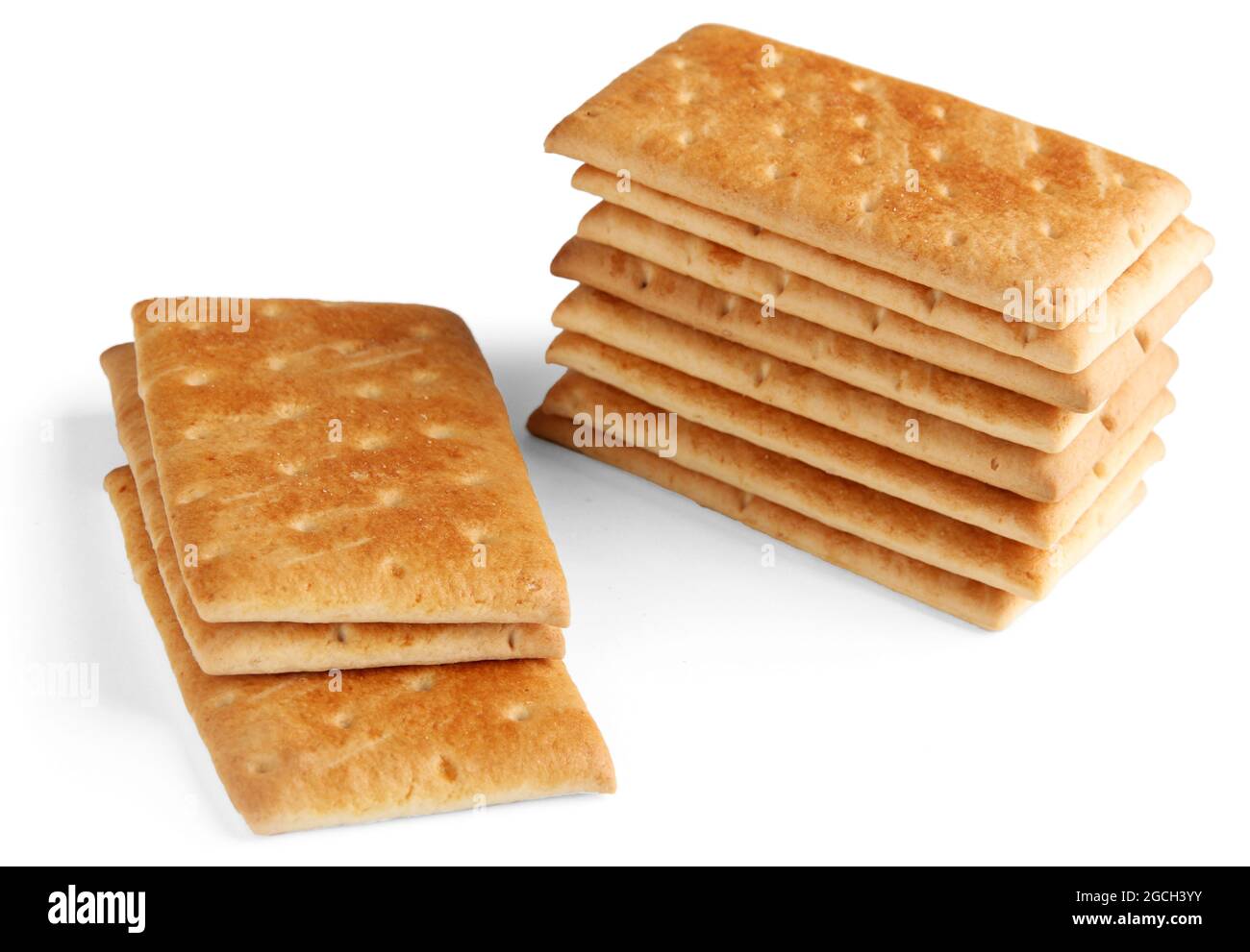 Delicious crackers isolated on white Stock Photo Alamy