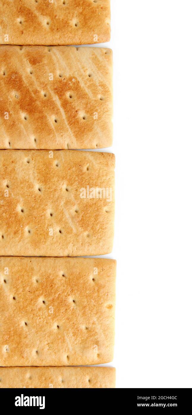 Delicious crackers isolated on white Stock Photo Alamy