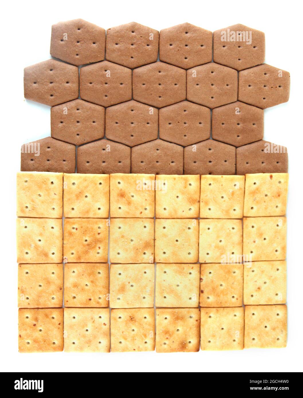 Delicious crackers isolated on white Stock Photo Alamy