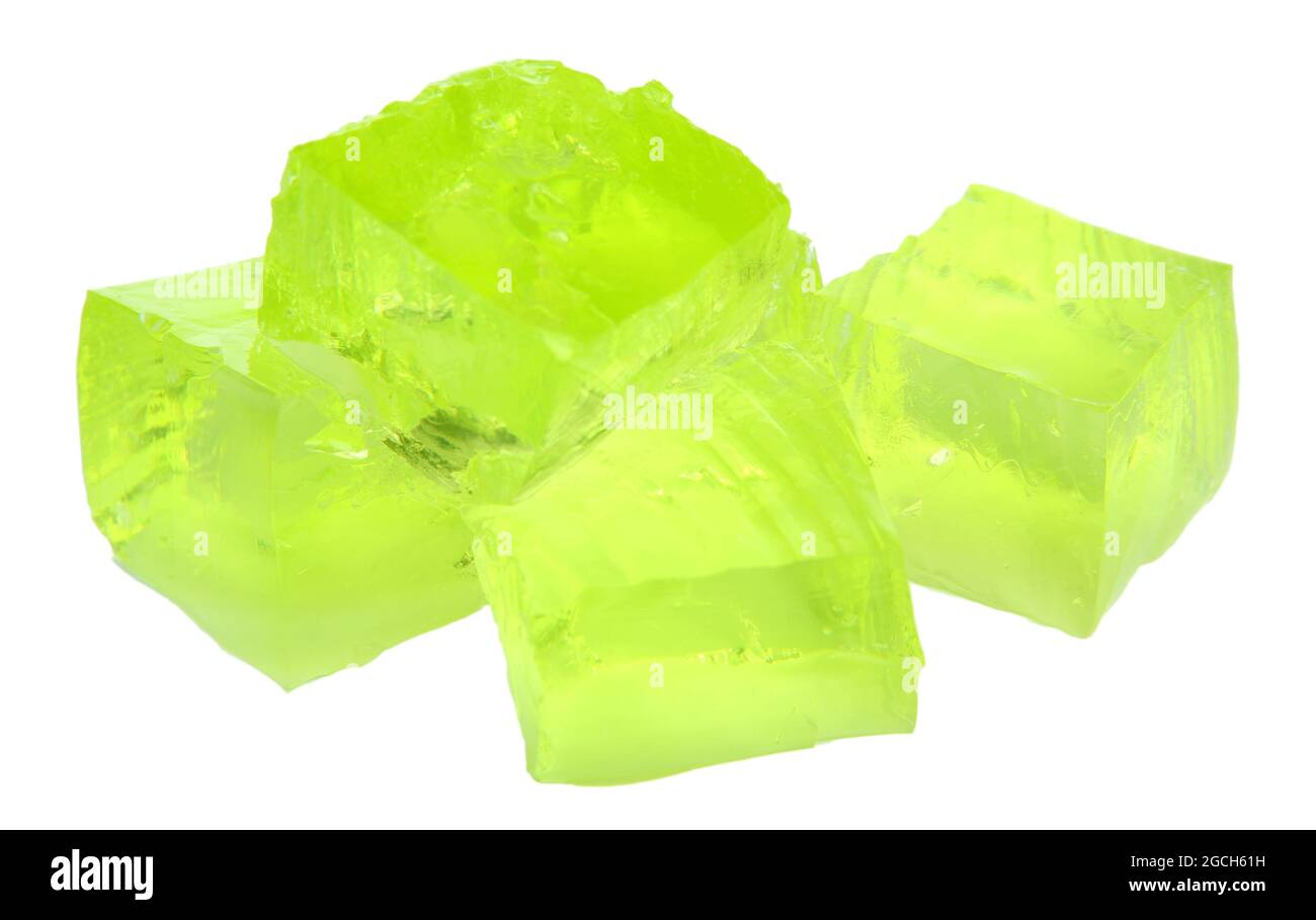 Tasty jelly cubes isolated on white Stock Photo Alamy