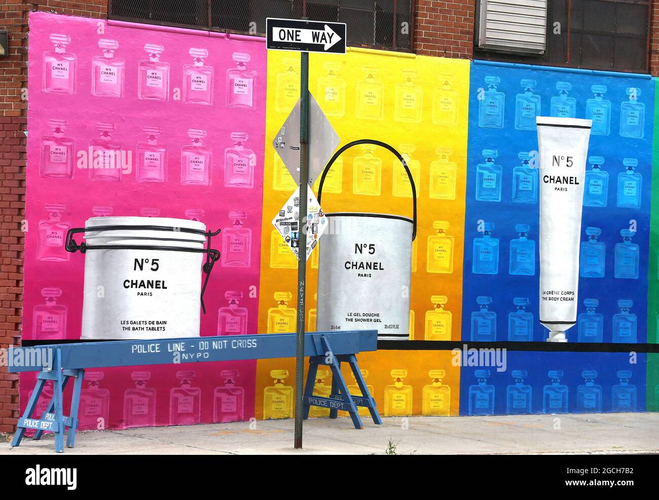Chanel Factory 5 Colllection advertising handmade mural by Overall